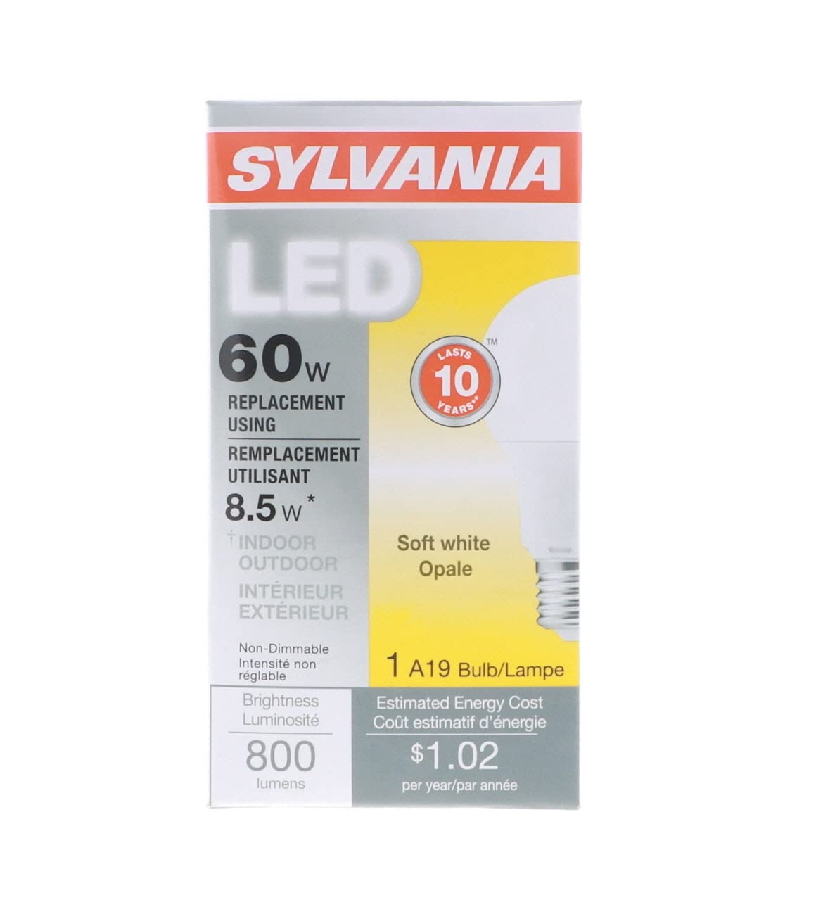 Bulb Led 10yr 60w A19 27k 1pk