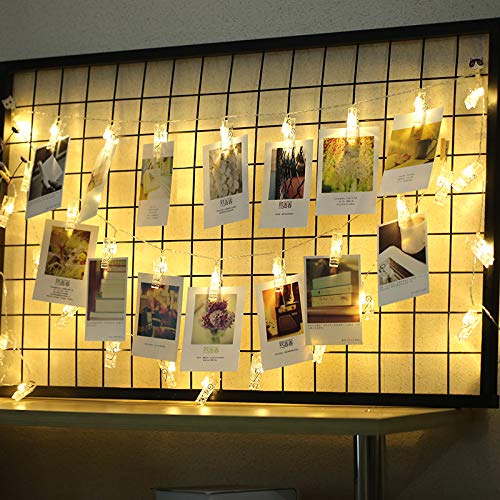 Magnoloran 40 LED Photo Clip String Lights Fairy Twinkle Lights Wedding Party Christmas Home Decor Lights for Hanging Photos Pic