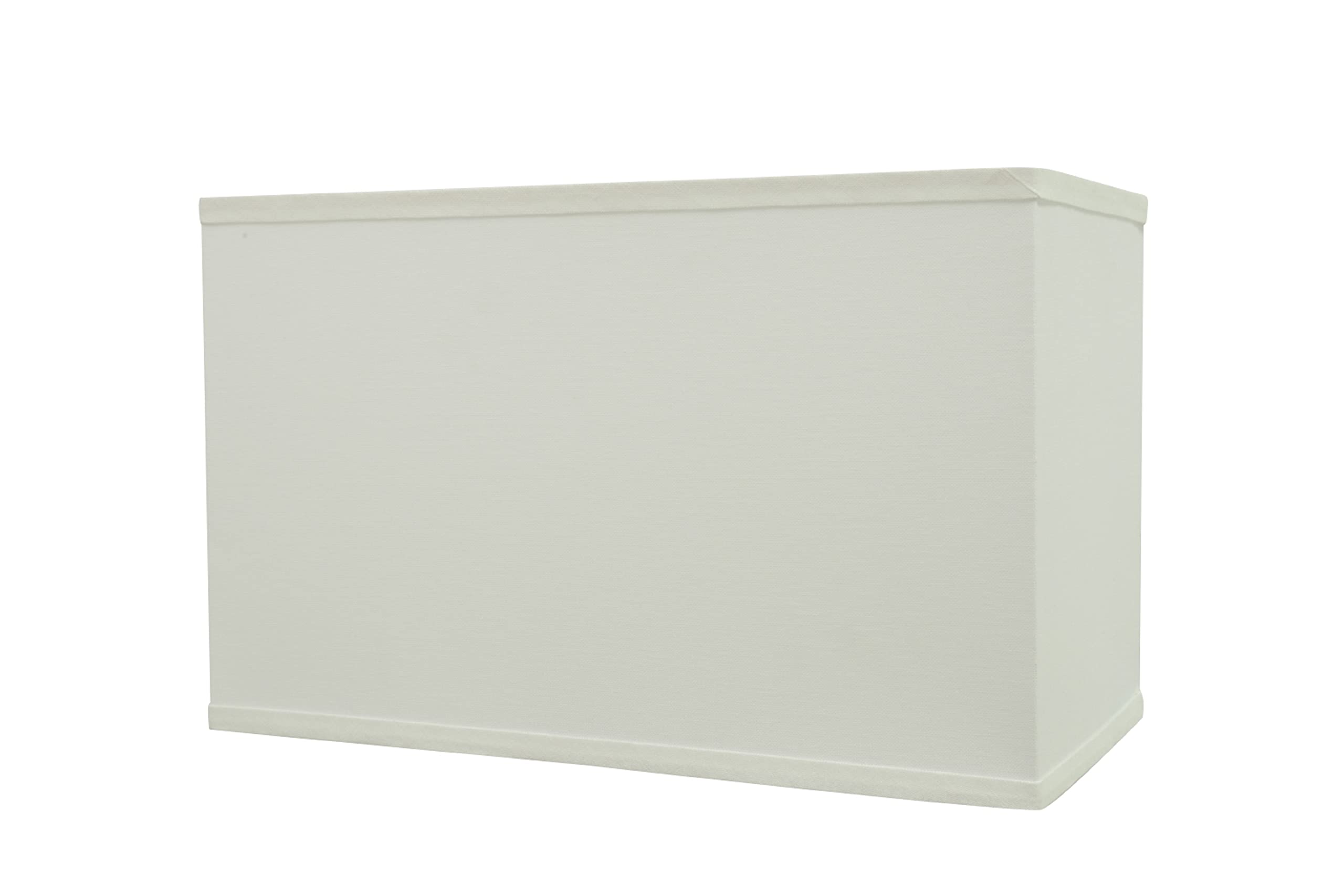 Aspen Creative 36005, Transitional Rectangular Hardback Shaped Spider Construction Lamp Shade In White, 8'' + 16'' Wide (8'' + 1