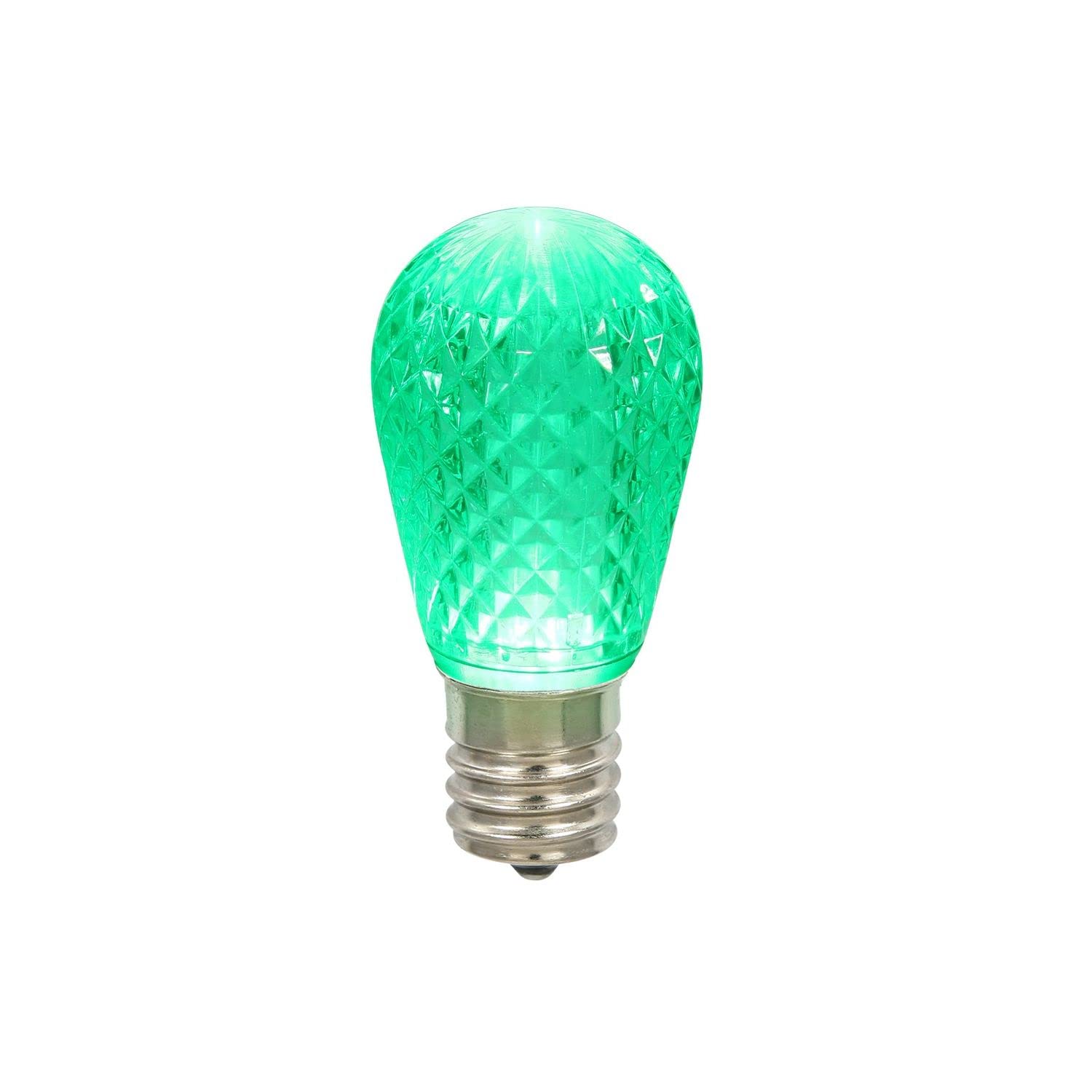 Vickerman 11S14 Faceted LED Green Lamp E26 10/Box - XLEDS14-10