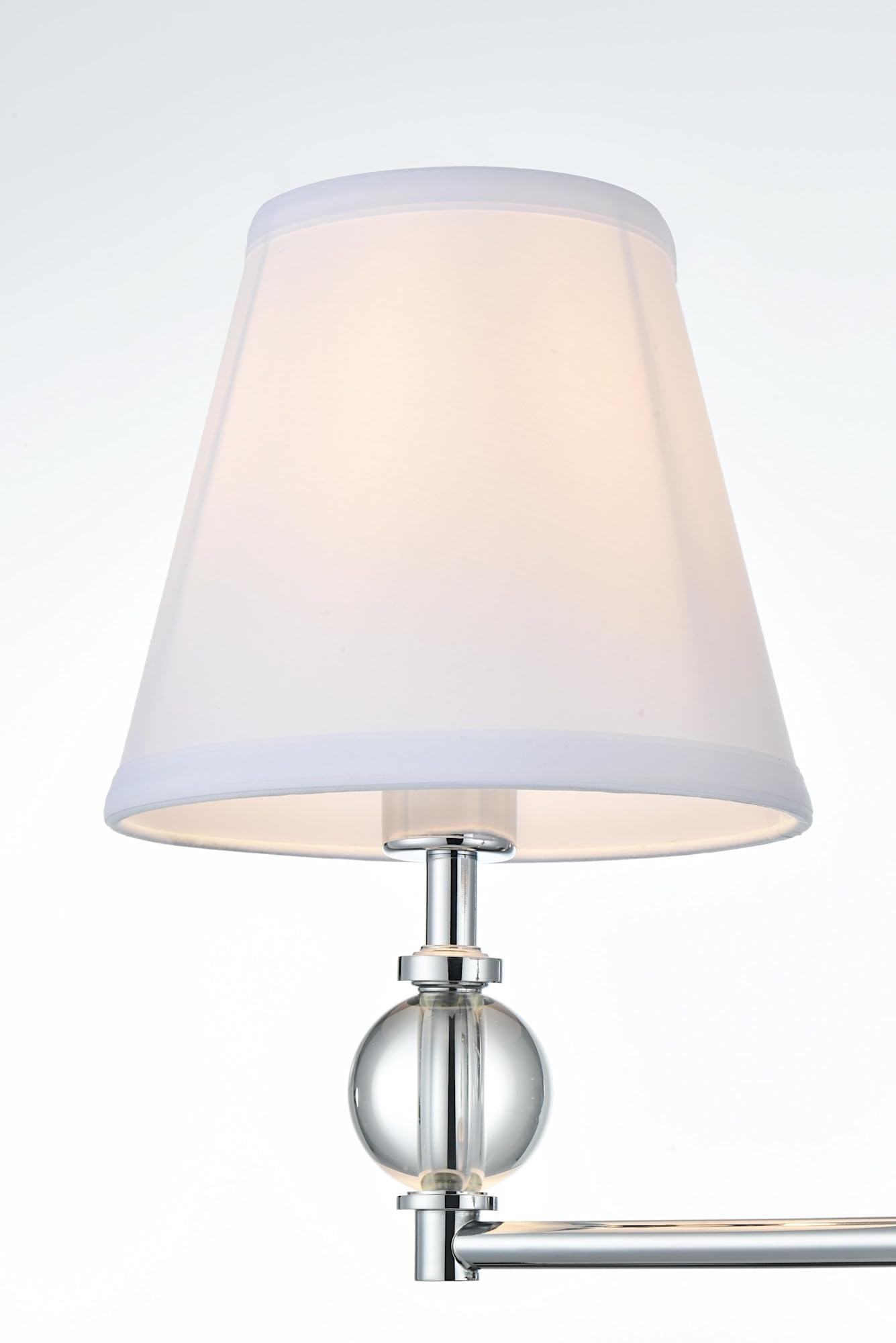 Living District Indoor Modern Home Decorative Bright Ceiling Bethany 2 Lights Bath Sconce in Black with White Fabric Shade