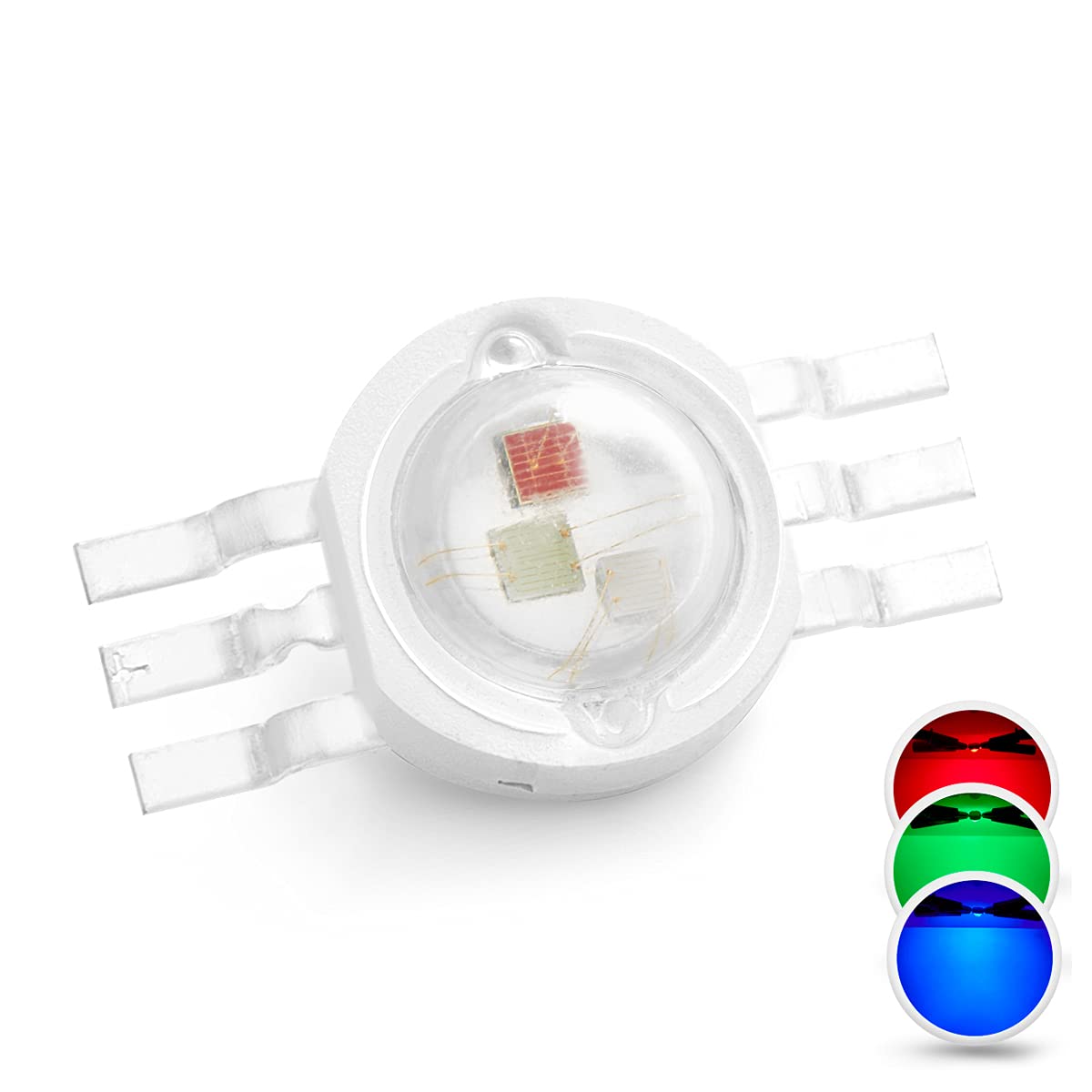 Chanzon 10 Pcs High Power Led Chip 3W Rgb 6 Pins (300Ma - 350Ma For Each Color 3 Watt) Multicolor Super Bright Intensity Smd Cob