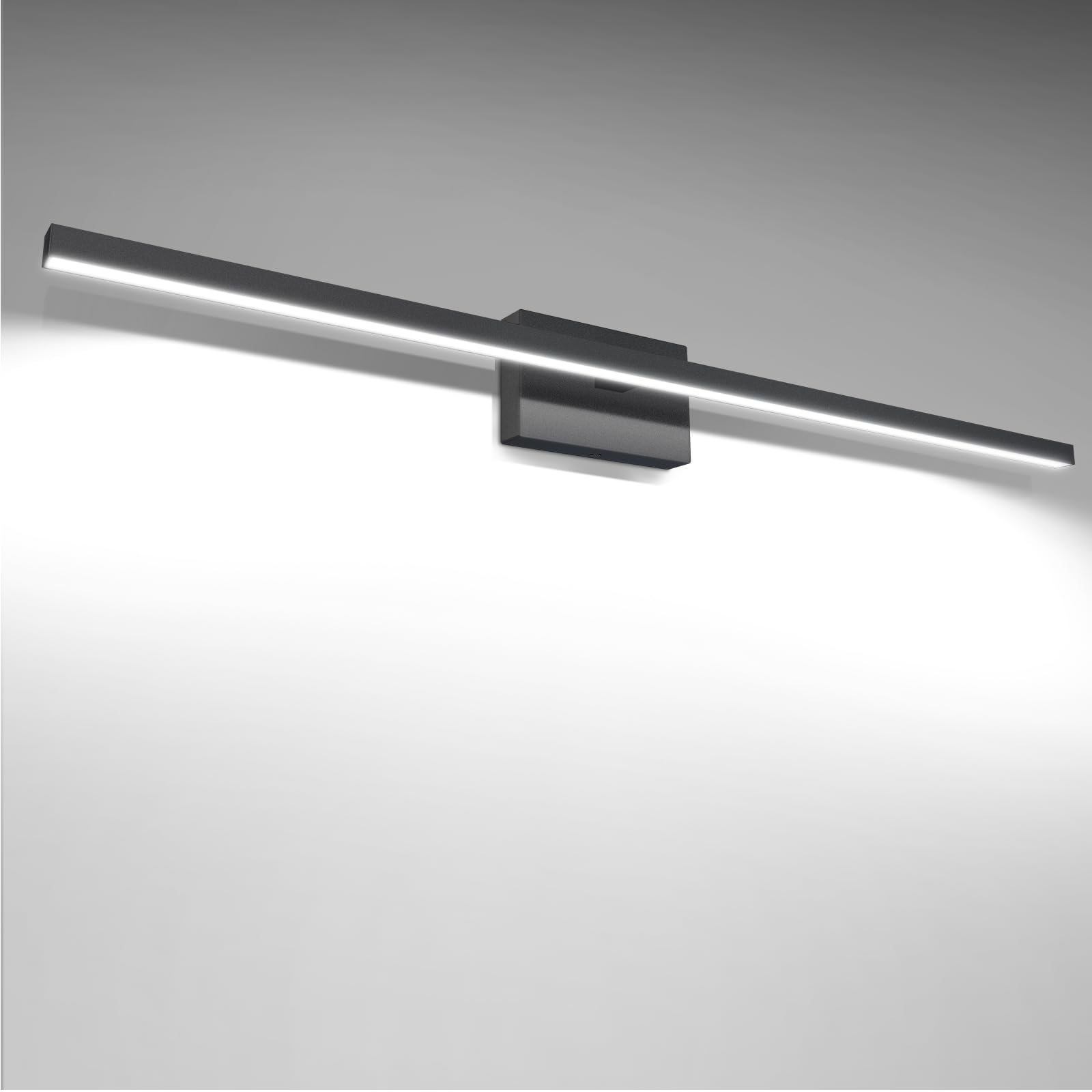 Volisun Modern Bathroom Vanity Light 39.4 Inch, 24W Dimmable 5Cct Led Bathroom Light Fixture Over Mirror, Black Bar Vanity Light