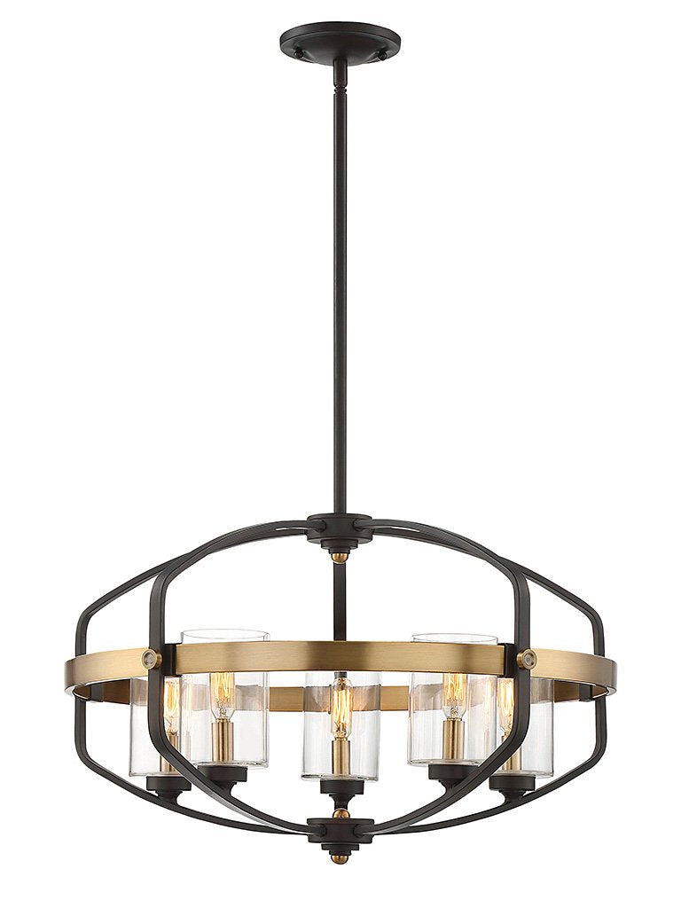 Savoy House 7-8041-5-79 Kirkland 5-Light Pendant in English Bronze and Warm Brass
