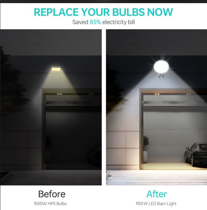 Joy Anan Led Barn Light, 150W Dusk To Dawn Led Outdoor Light With 20000Lm 6500K Daylight, Ip66 Waterproof Security Exterior Stre