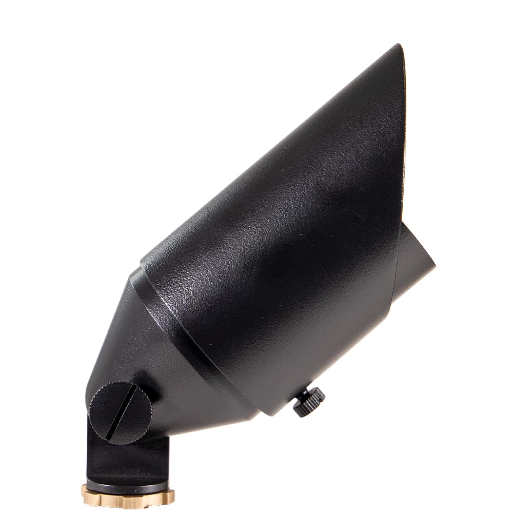 Volt Top Dog Scotty 12V Cast Brass Outdoor Spotlight (Black) With 5W 2700K Warm White 400 Lumen Mr16 Led Bulb For Low Voltage La