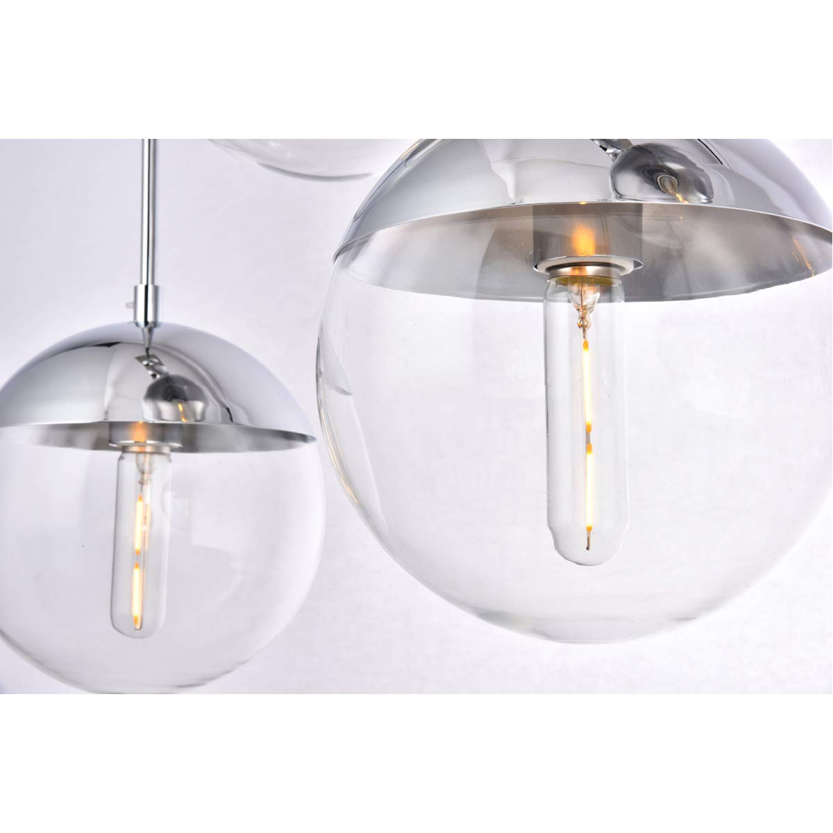 Elegant Lighting Chrome Pendant - Living District Eclipse 5 Lights With Clear Glass