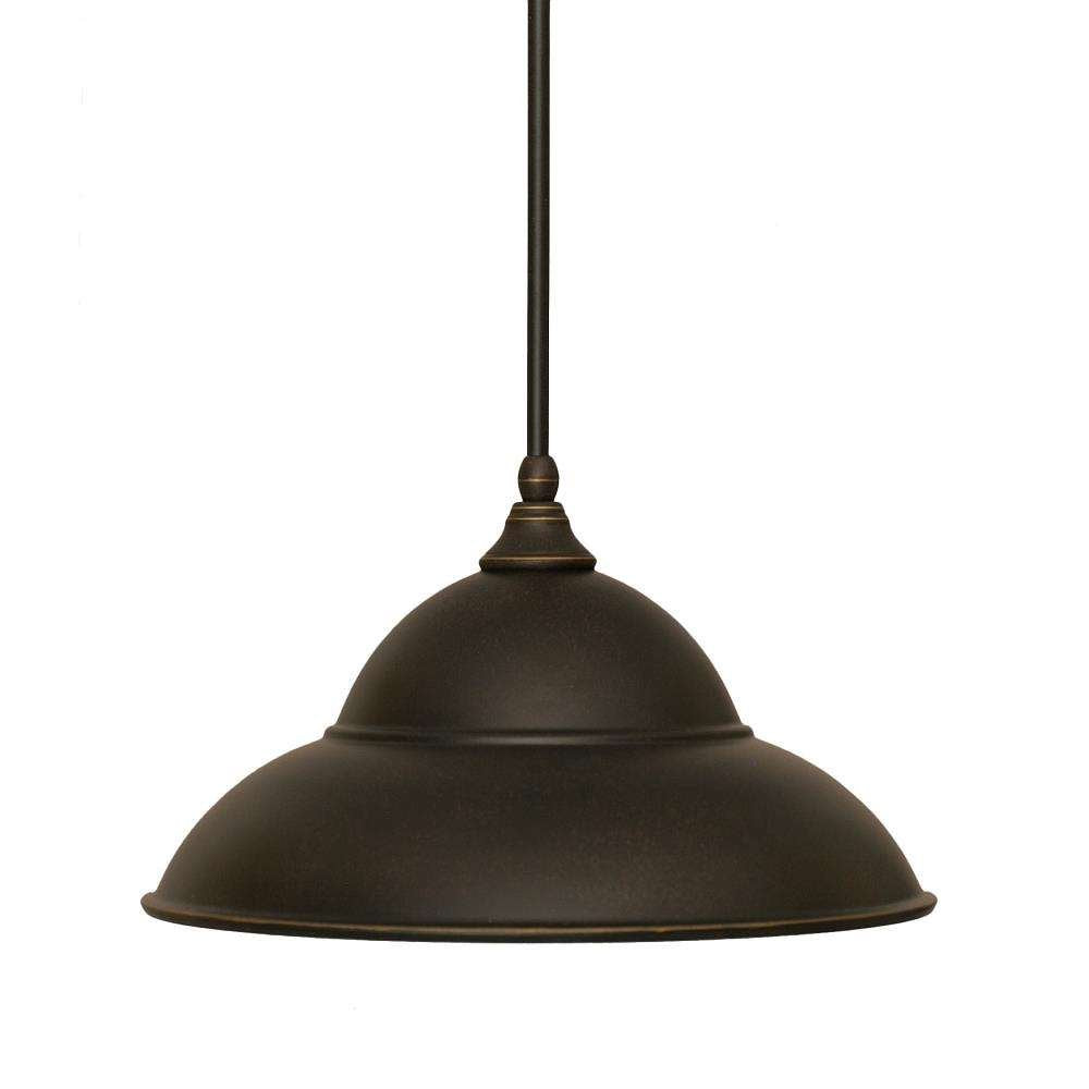 Toltec Lighting 23-Dg-429 Stem Mini Pendant With Hang Straight Swivel With 16&quot; Dark Granite Double Bubble Metal Shade, Dark Granite Finish
