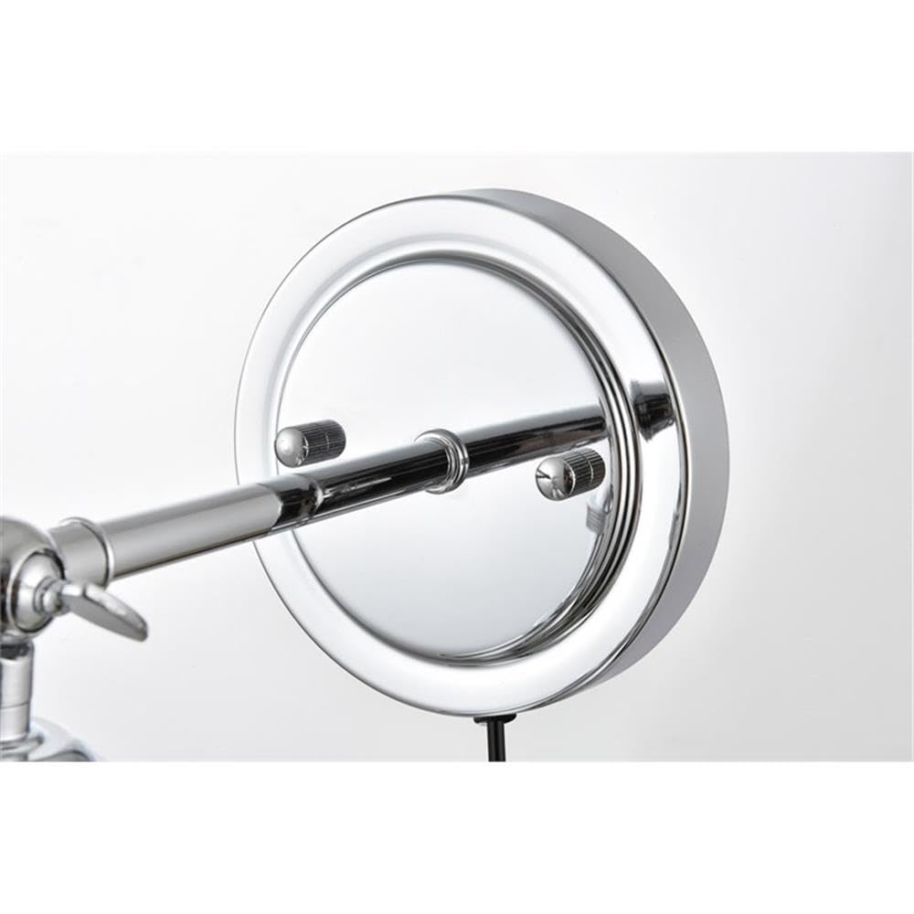 Living District Wesson 1-Light Metal Plug-in Wall Sconce in Chrome/Clear