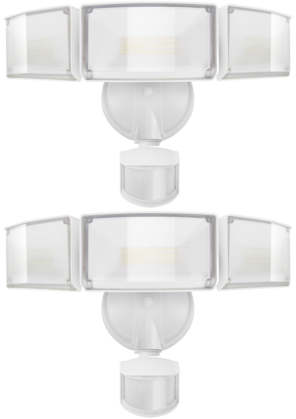 UME 2 Pack 5500LM LED Security Lights Motion Sensor Light Outdoor, 49W, 5000K Daylight, IP65 Waterproof, Dusk to Dawn, 3 Head Mo