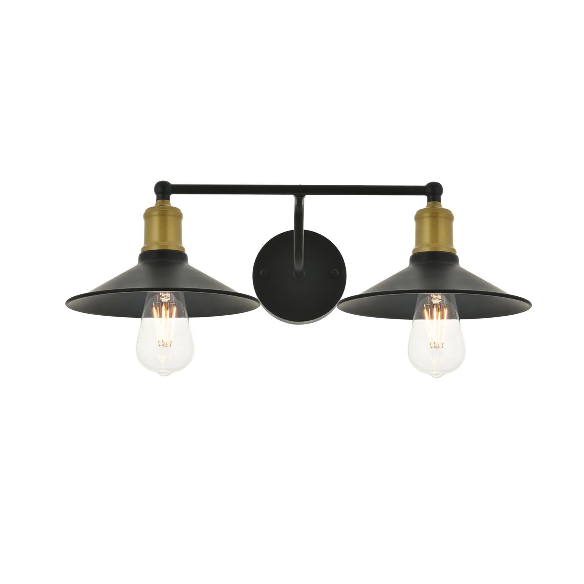 Living District Etude 2-Light Metal Wall Sconce in Brass and Black