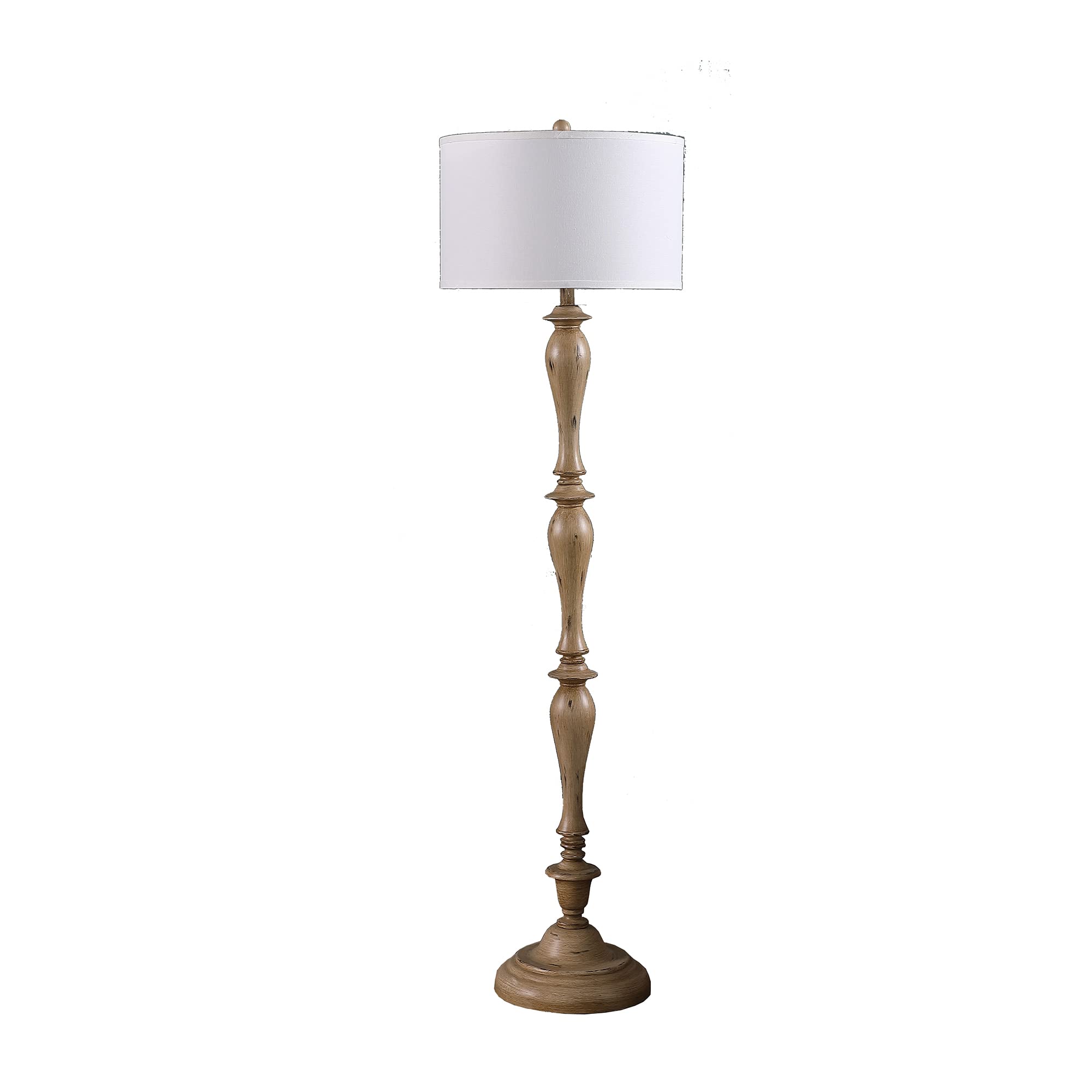 ORE HBL2629 Coastal Wood Effect Polyresin Floor Lamp, 61.5