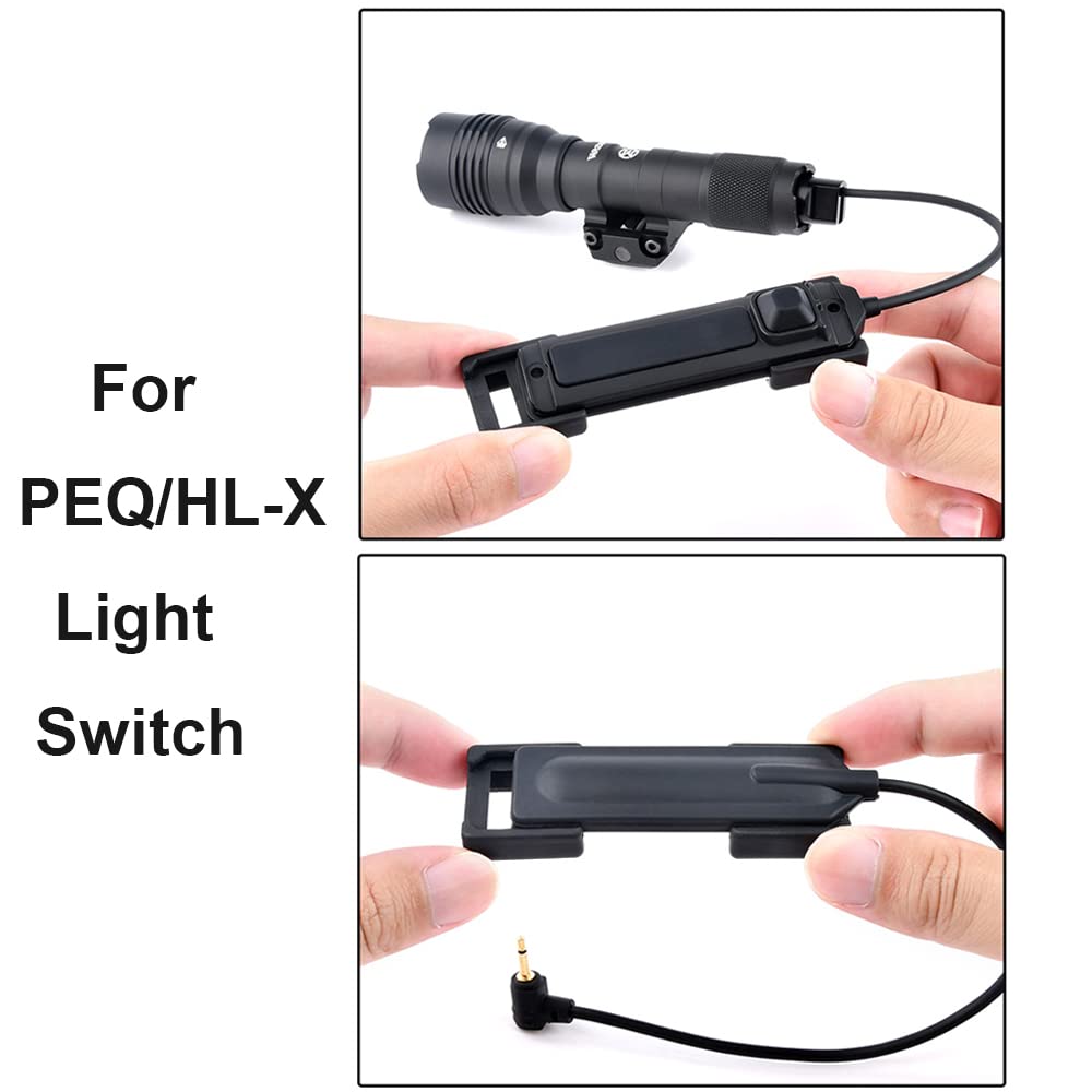 Zamudam Tactical Flash Light Remote Switch Mount Clips, Nylon, Black, 27x25mm, for PEQ-15/HL-X/D2/TL (4 Packs)