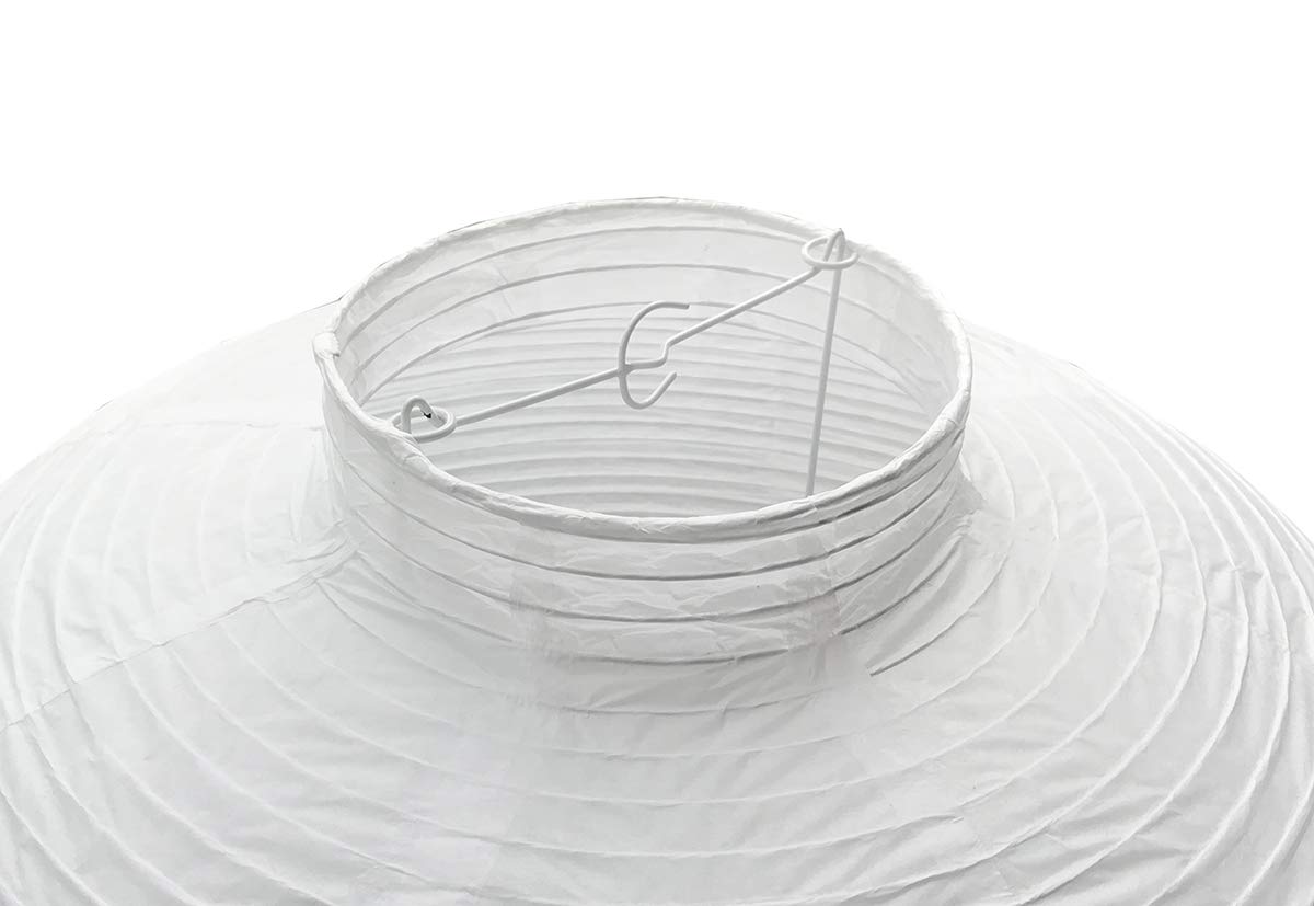 TopAAA 18” White Round Paper Lantern, Rice Paper Lamp Shade, Hanging Paper Lamp, Model 43397-34630