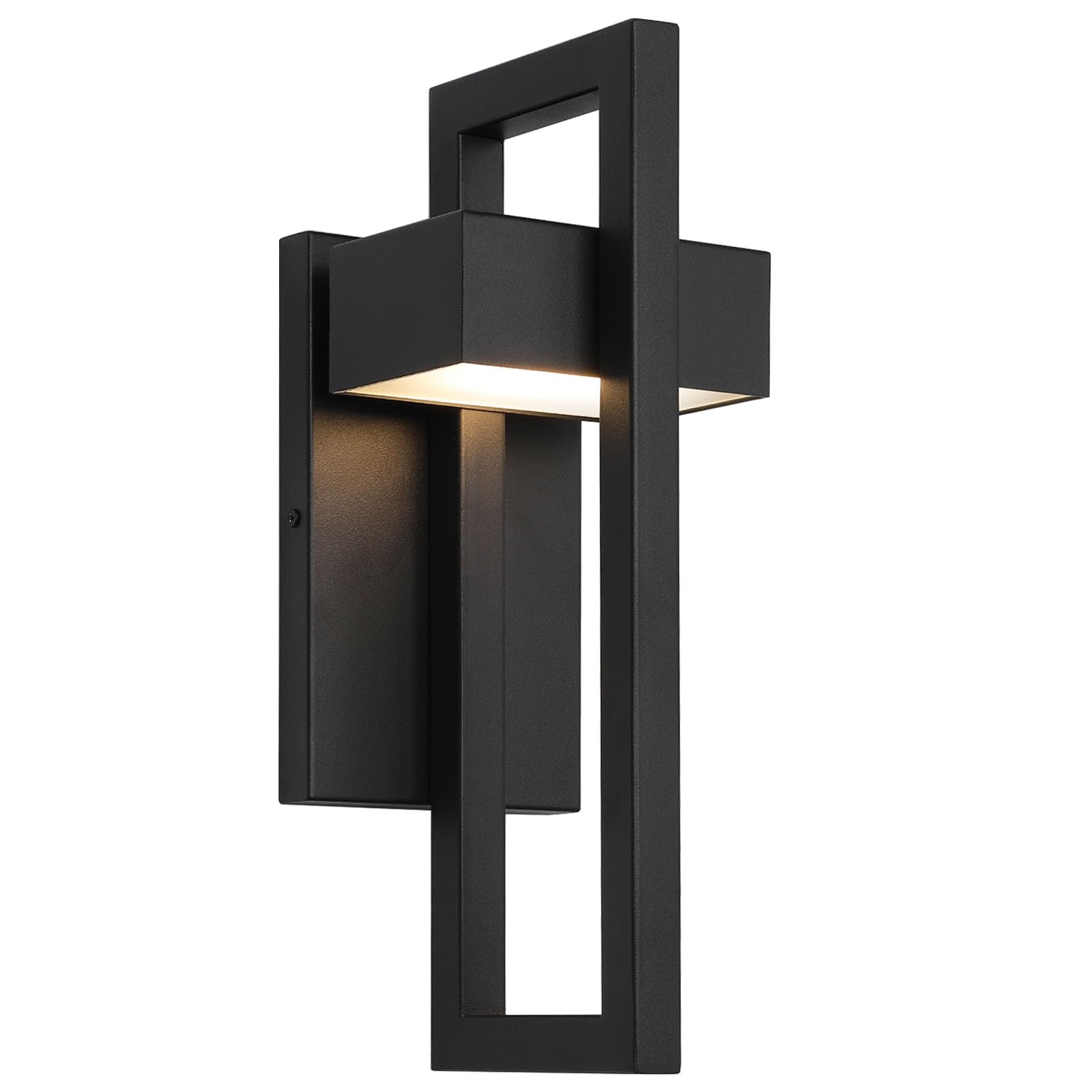 Lamqee Outdoor Wall Lights, Modern 3000K Led Sconce, Matte Black, 1 Pack For Porch & Garage