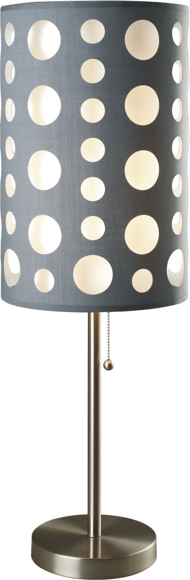 SH Lighting Retro Dual Shade Table Lamp, 30in Tall, Grey/White, Steel, Model 812045021632