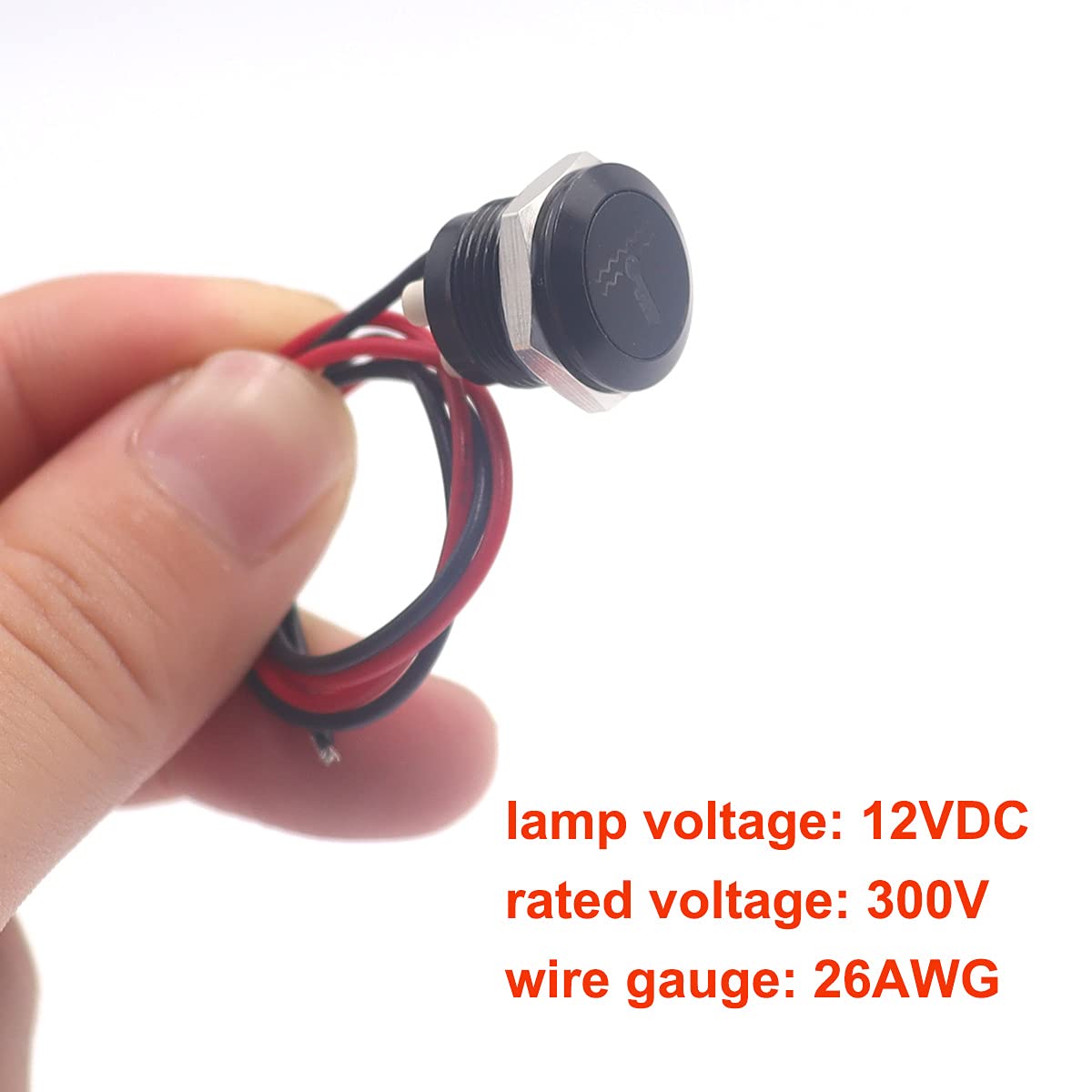 Taiss Led Indicator Pilot Dash Light (Check Engine) Yellow, 1/2''(12Mm)12V Led Metal Signal Indicator Light.