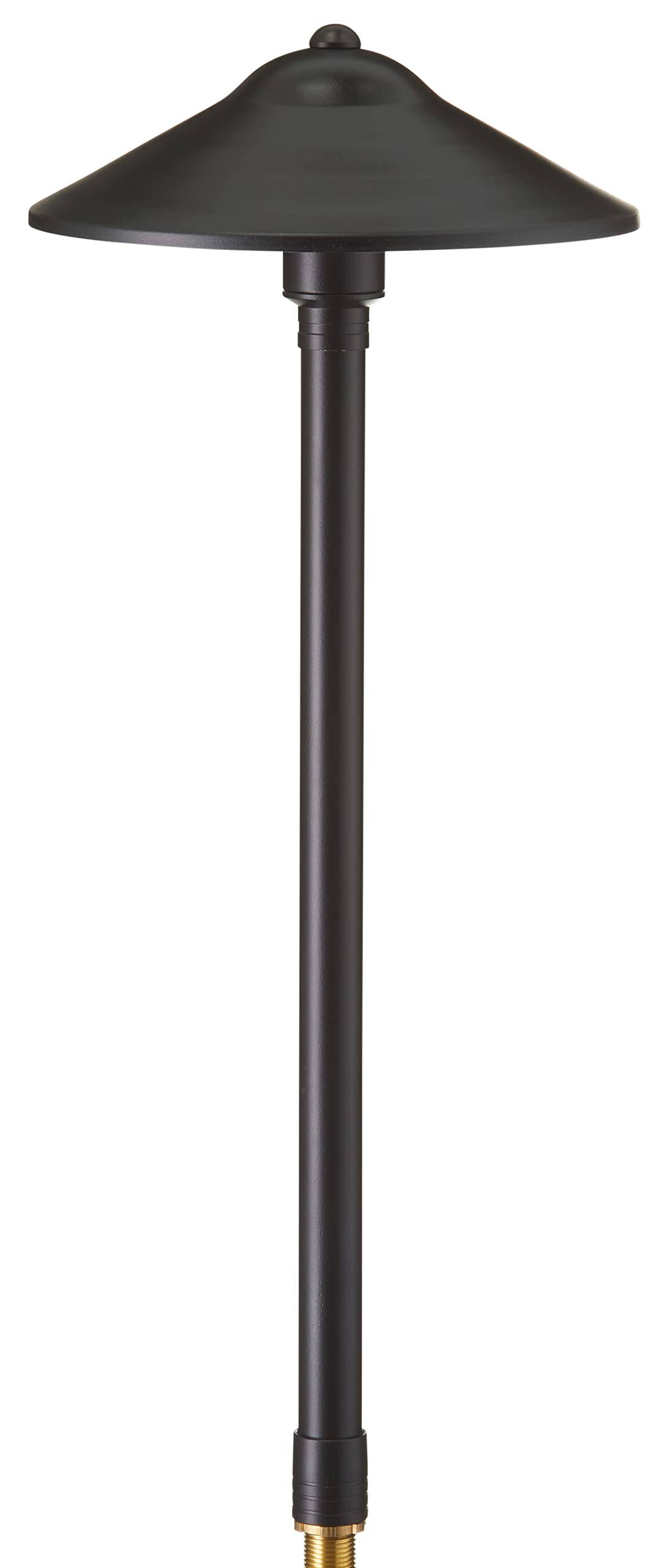 Volt Max Spread 12V Black Brass Path Light (25'' Tall, 9'' Shade) With 3W 2700K Warm White G4 Led Bulb For Low Voltage Landscape