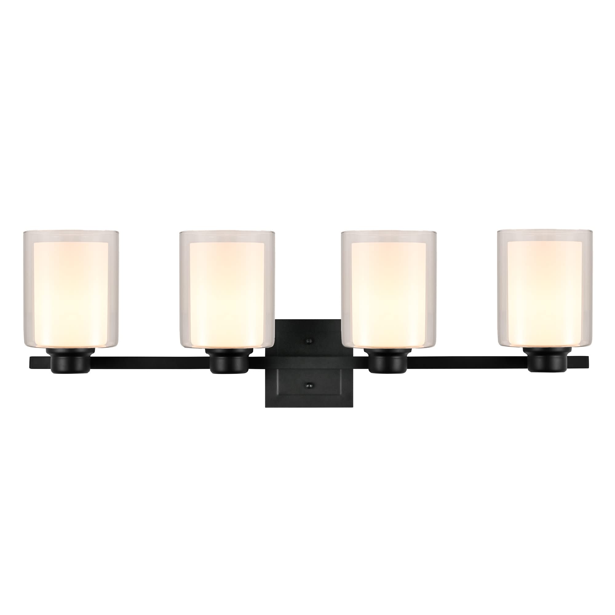 Design House 556167-BLK Oslo Vanity Light Fixture Matte Black, 4-Light