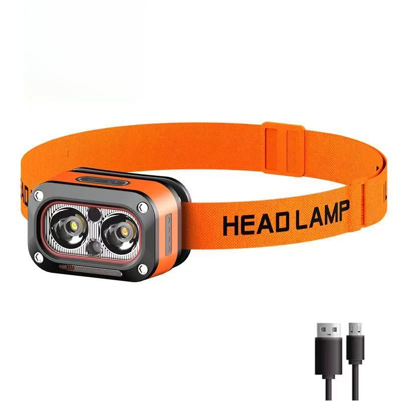 YZYOE Rechargeable LED White, Yellow, and red Sensing Headlights, Outdoor Portable mini Head Mounted Lights with Electric Quanti