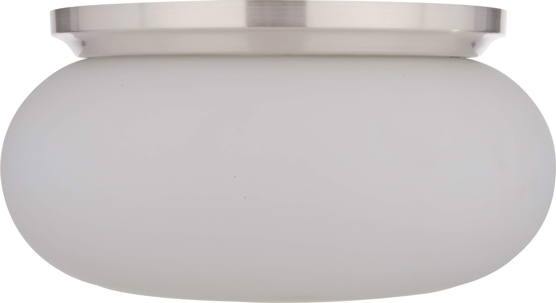Craftmade 49982-BNK Flush Mount Ceiling Light, 2-Light, 120 Watts, Metal, Brushed Polished Nickel, Clear Seeded Glass