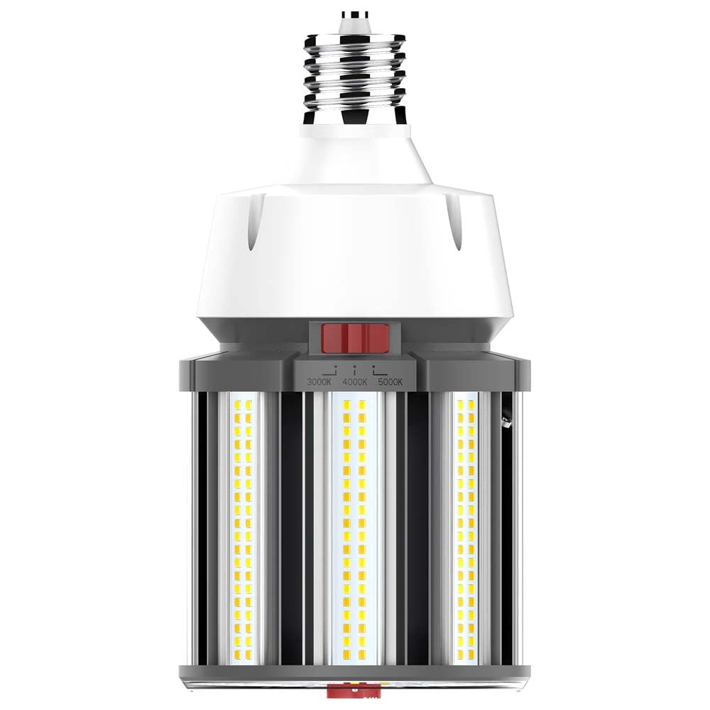 Satco S23143 Hi-Pro Wattage and Color Temperature Selectable LED Corncob Lamp, HID Replacement, EX39 Base, 80W/63W/54W, 3000K/40