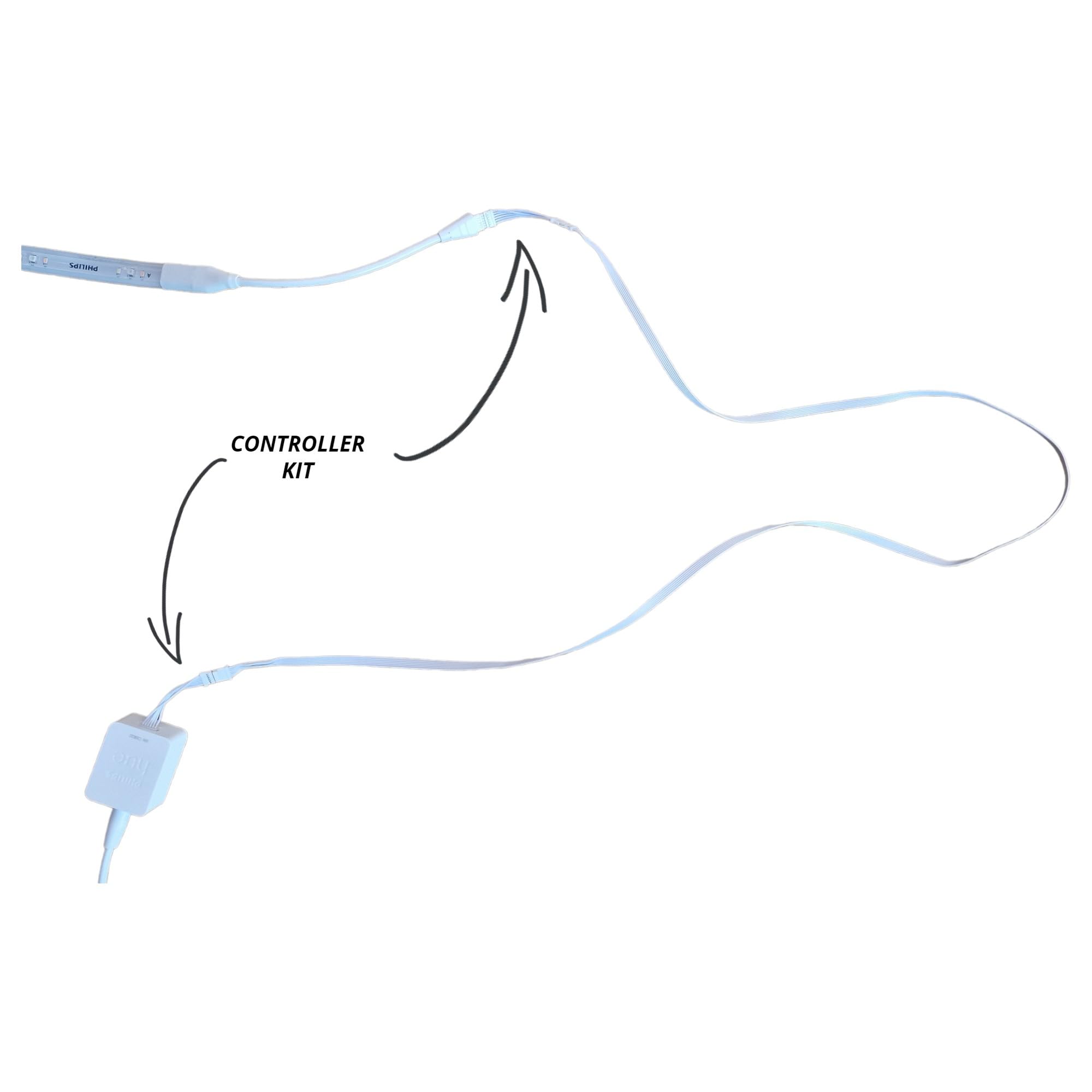 Nordic Light Solutions 9.8Ft Extension Cable for Philips Hue Lightstrip - 3m, White, Pack of 2, Model 5714255003512