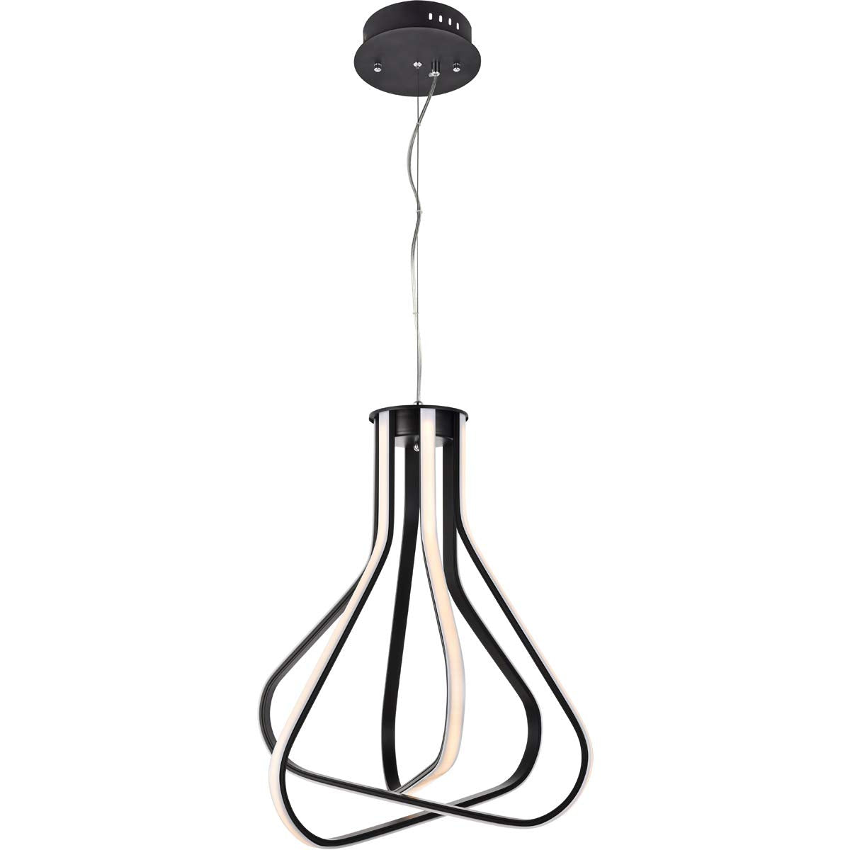 Elegant Lighting Dahlia 3 Light in Black Pendant