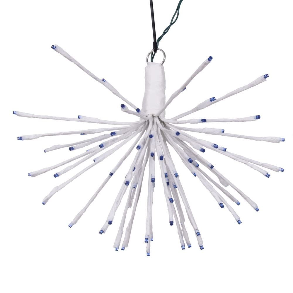 Vickerman 80Lt x 16&quot; White Starburst Blue 5mm LED Lights.