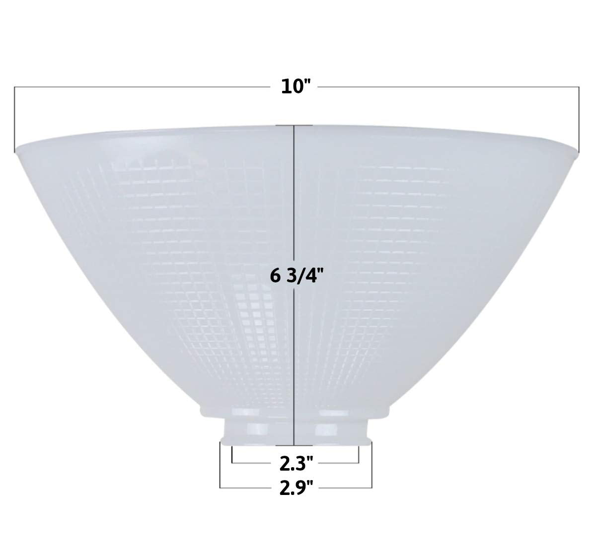 Satco Reflector-Type Shade, 10 Inch, White, Glass, Model 50-167