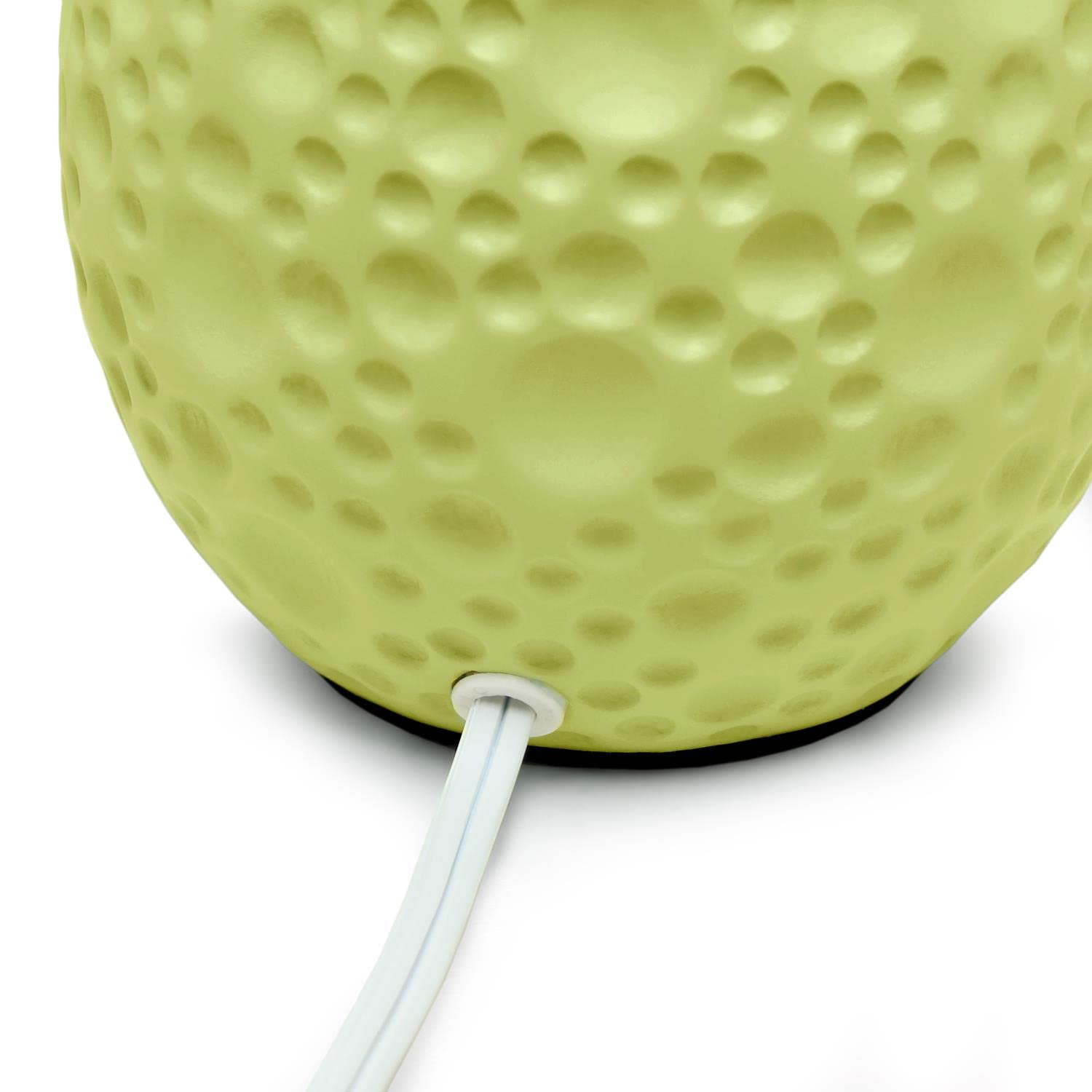 Creekwood Home Green Ceramic Thumbprint Tear Drop Table Lamp With White Fabric Shade 14.17&quot;