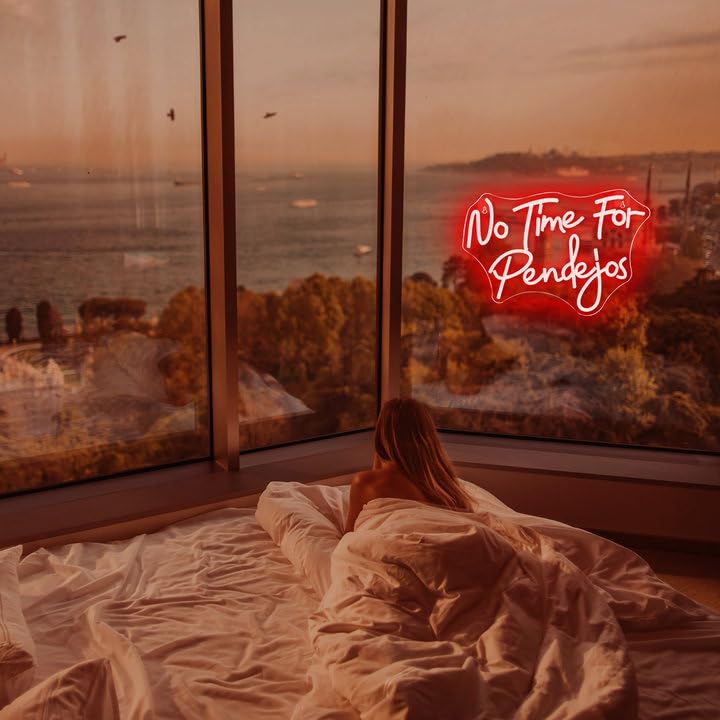 DREAMFORT Neon Sign Red LED Light for Wall Decor, Dimmable, 15inx5in, Acrylic, Spanish Language, Coffee Shop, Classroom Decor