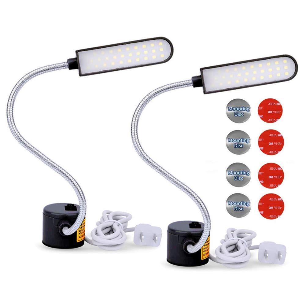 EVISWIY Sewing Machine Light LED Lighting (30LEDs) 6 Watt Multifunctional Flexible Gooseneck Arm Work Lamp with Magnetic Mountin