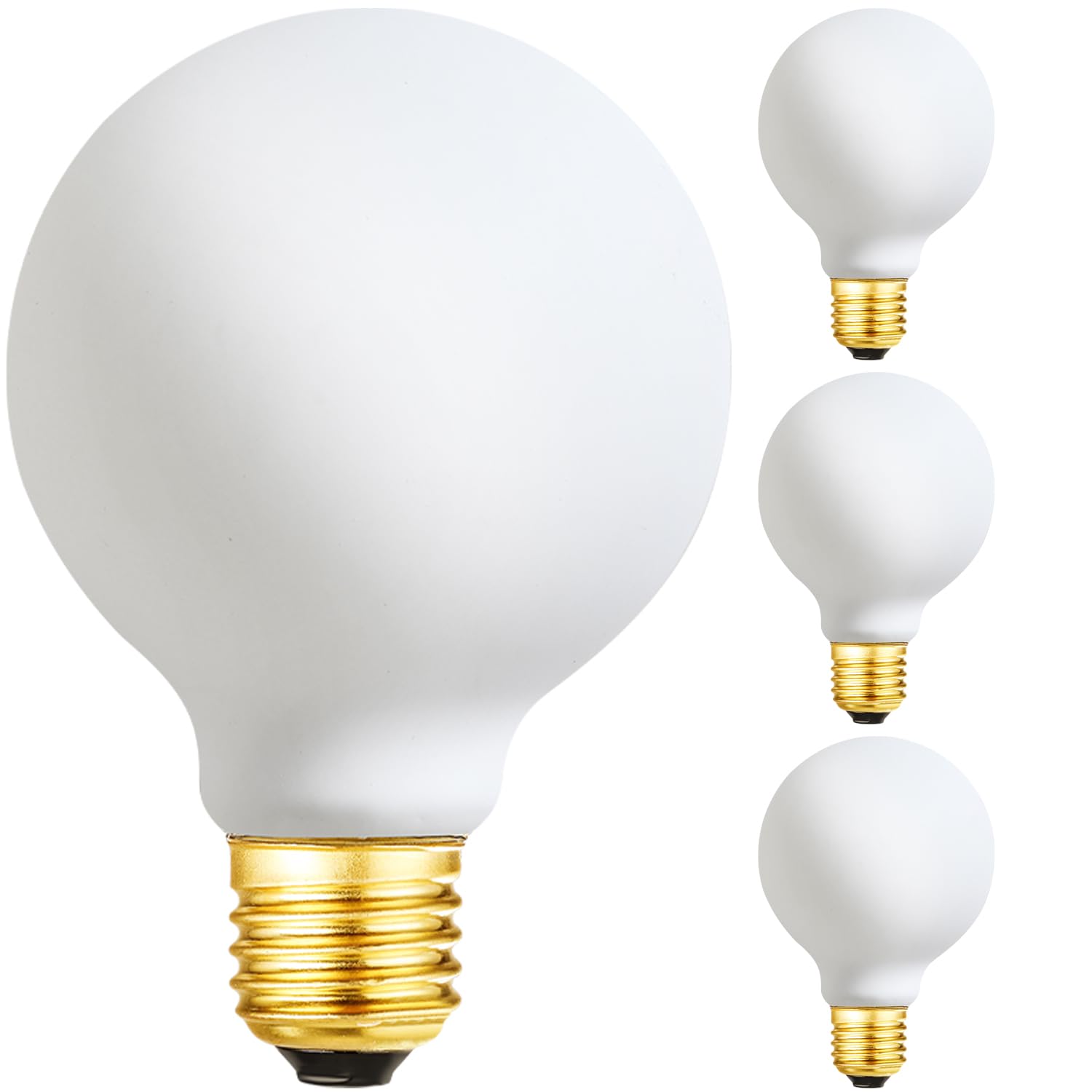 Leools Led Light Bulb G25/G80 Dimmable Flick-Free Matt White 6W Soft White 3000K Cri95 600Lm, 60W Equivalent Vintage Led Edison 