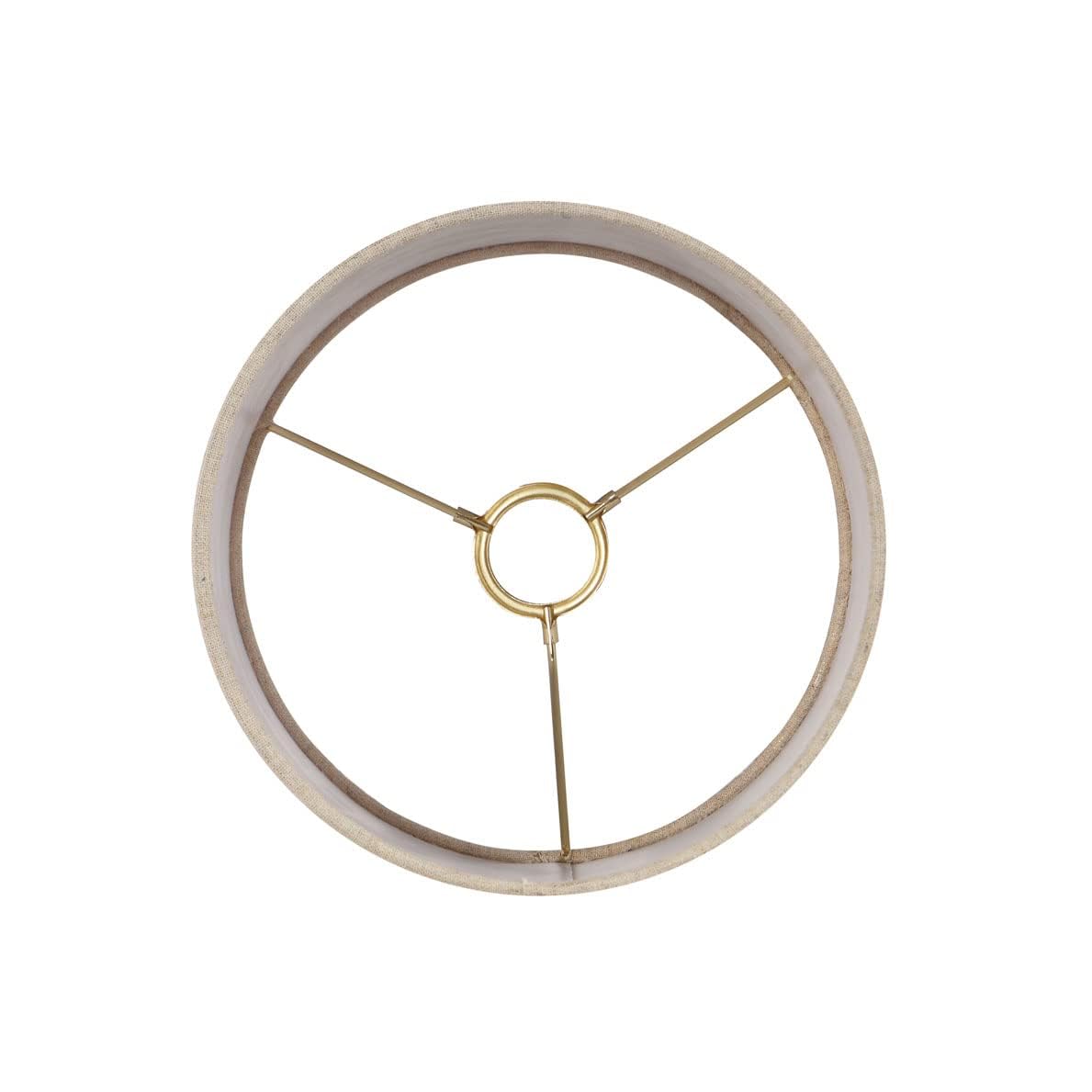 Aspen Creative 58306, Hardback Drum Spider Shade/Linen Off White, 8&quot; Top X 8&quot; Bottom X 8&quot; Height , Beige