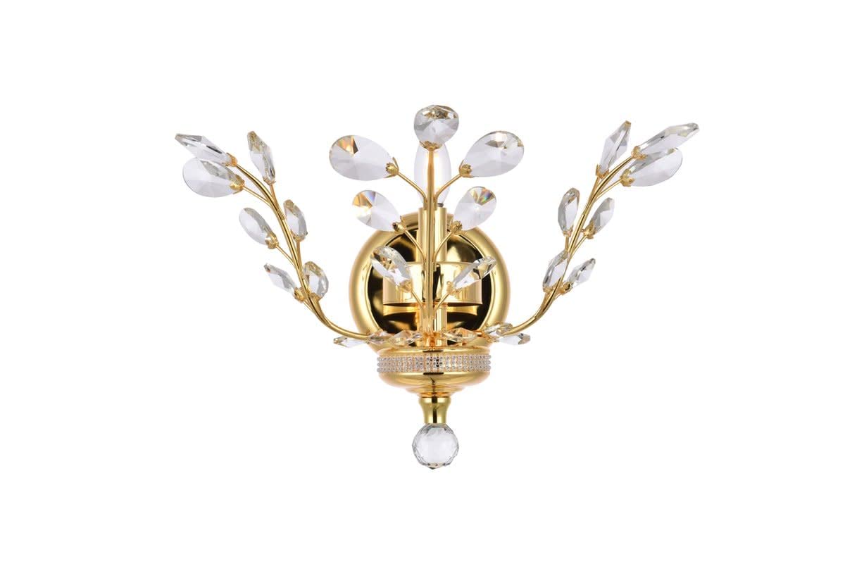 Elegant Lighting V2011W16g-Rc Orchid 1 Light Wall Sconce  Royal cut crystals - gold