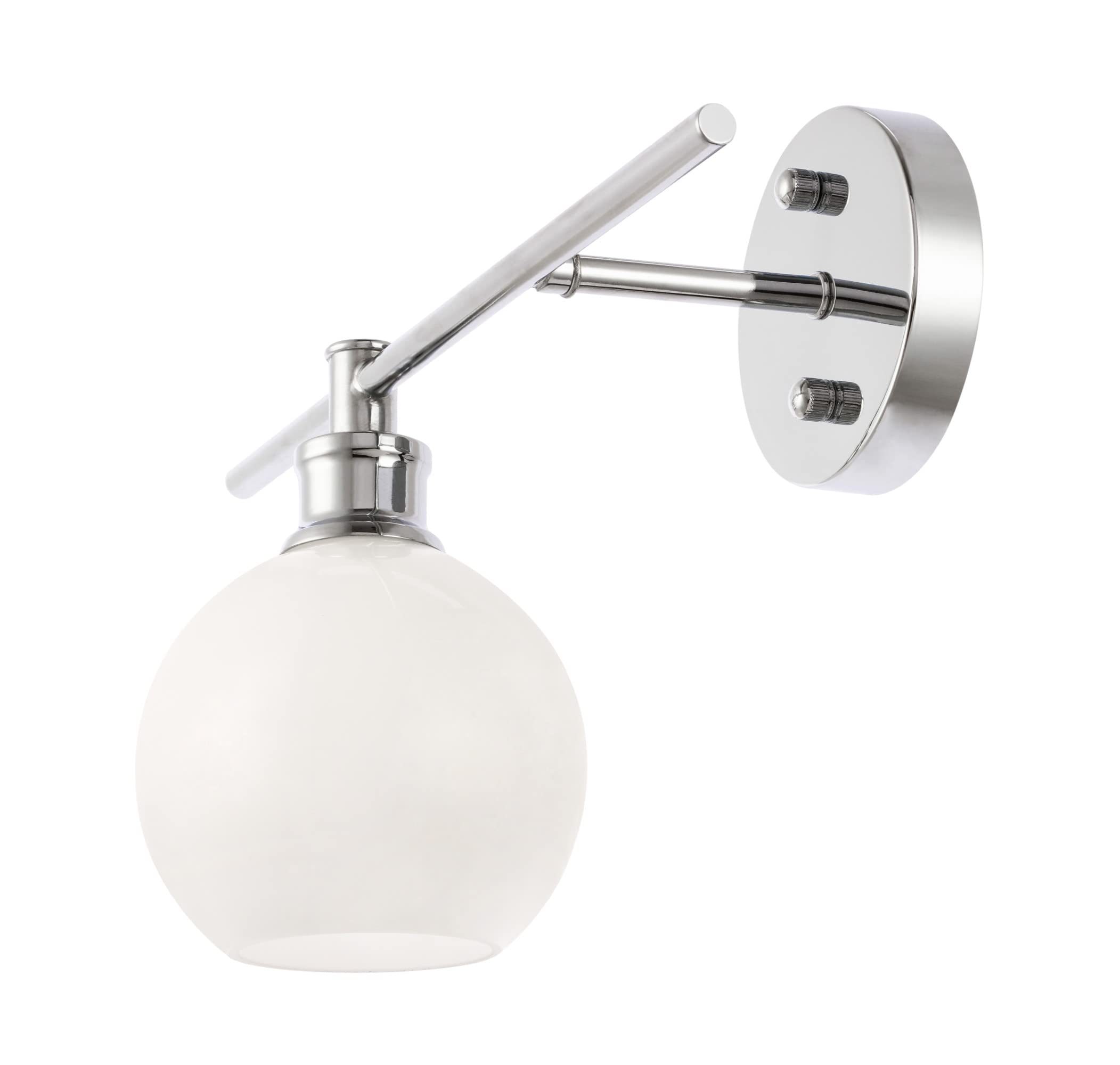 Living District Chrome Wall Sconce With Frosted White Glass - 1 Light, Stylish Lighting Fixture
