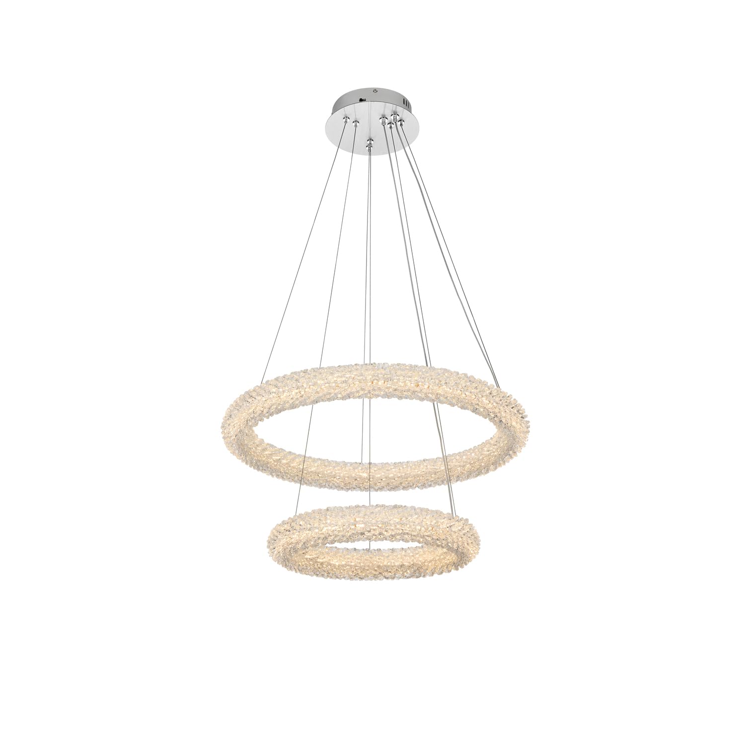 Elegant Lighting Bowen 24 Inch Adjustable Led Chandelier In Chrome