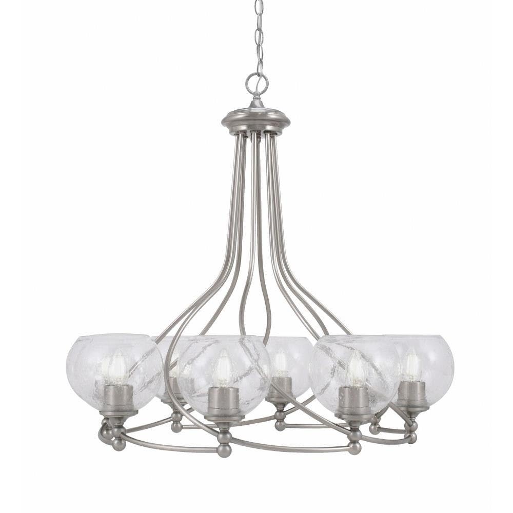 Toltec Lighting 908-BN-4100 Capri - 8 Light Uplight Chandelier-30.5 Inches Tall and 32.25 Inches Wide, Finish Color: Brushed Nickel, Glass Color: Clear Bubble