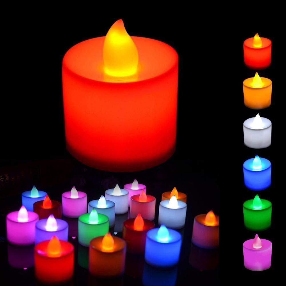 Rangwell LED Candle Tealight Diya Decorative Lights for Home Wall Lighting Decoration (Yellow Warm) (Decorative Candles-12) (Pac