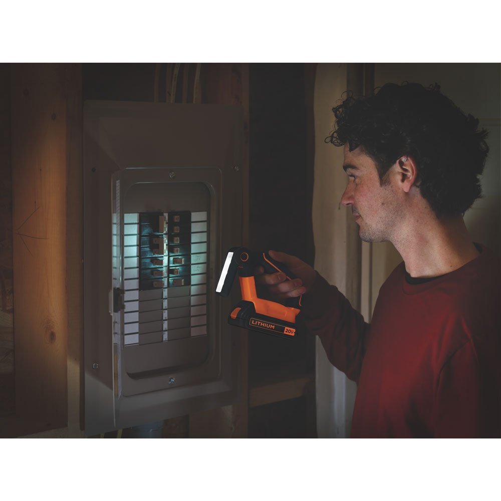 BLACK+DECKER 20V MAX LED Work Light, One Size, Black/Orange, Model BDCF20, Durable Blend Material