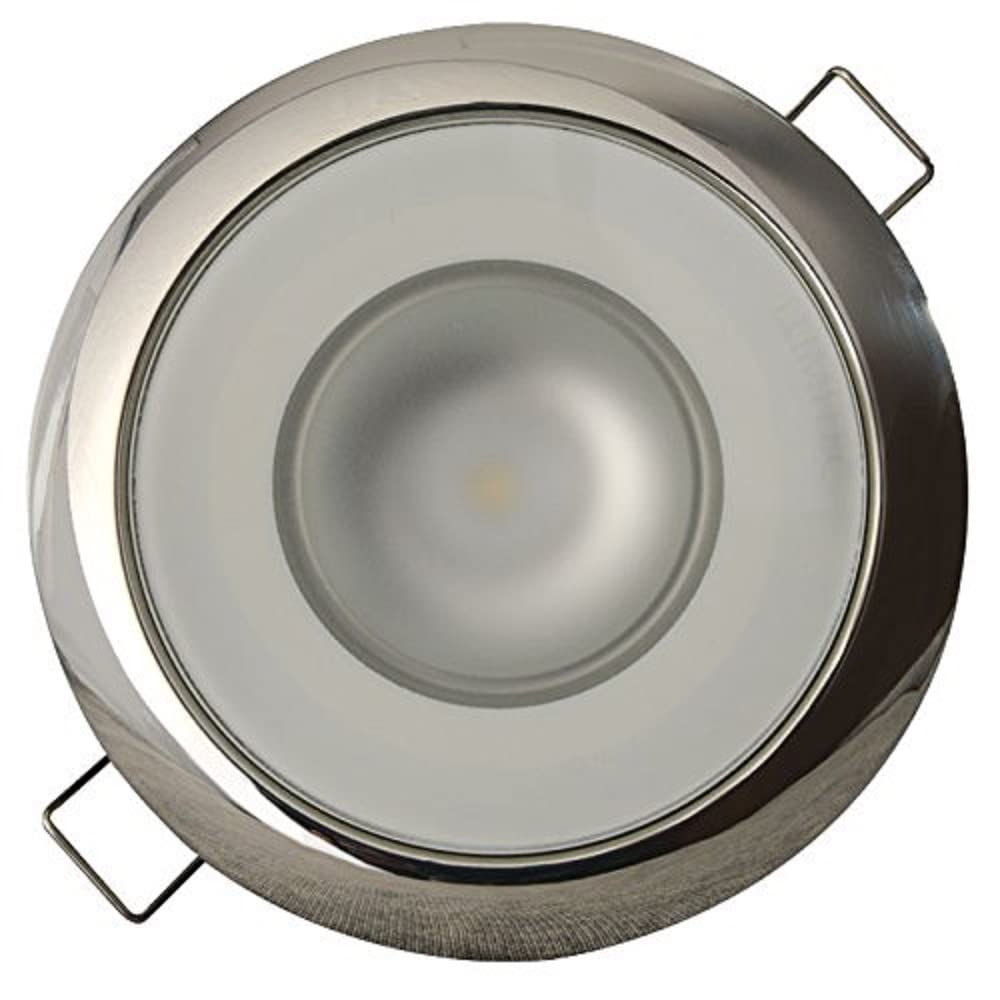 Lumitec 113110 Mirage Led Exterior Or Interior Down Light, Flush Mount, Stainless Steel Polished Bezel, White, Red, Blue And Pur