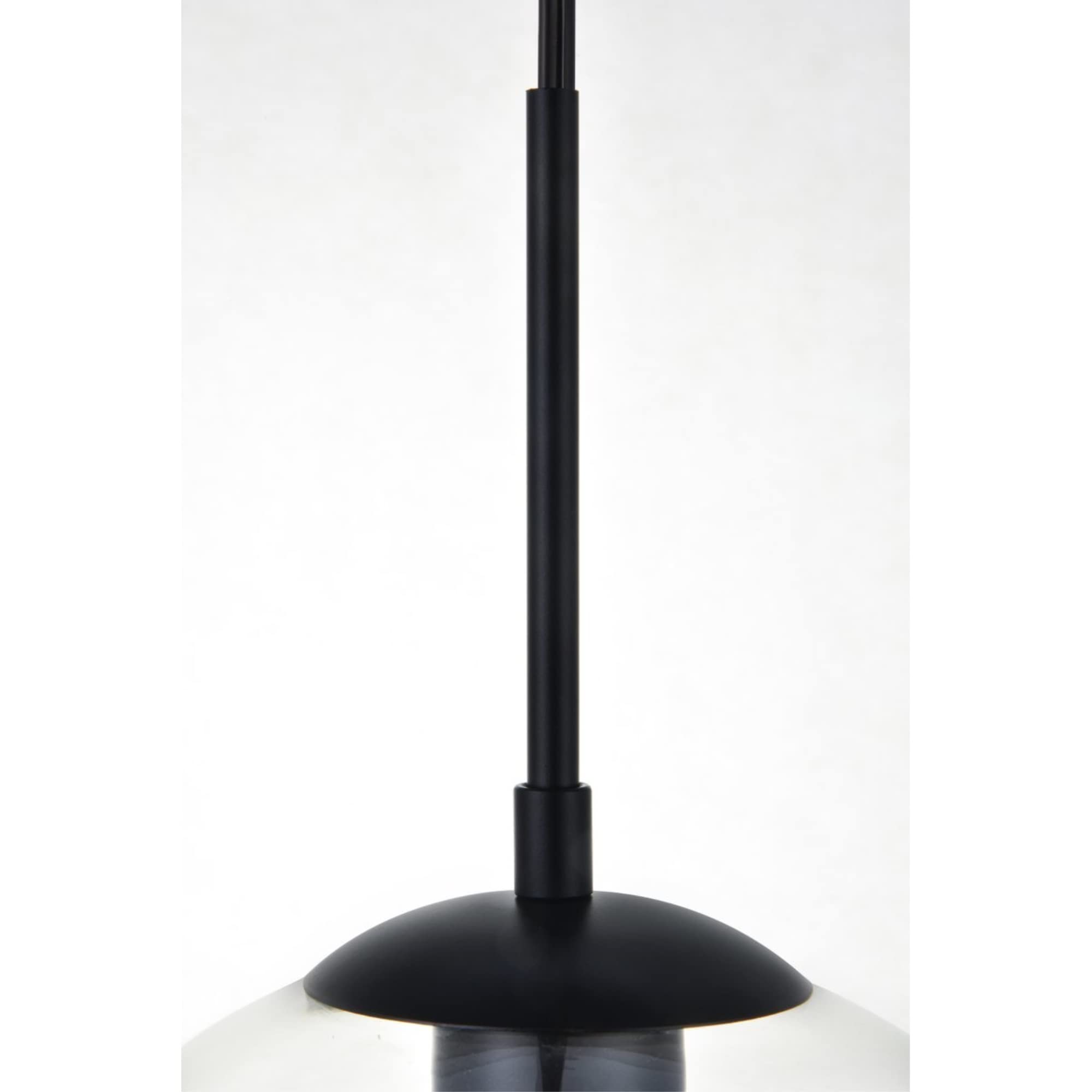 Living District Baxter 1-Light Mid-Century Metal Pendant in Black Finish