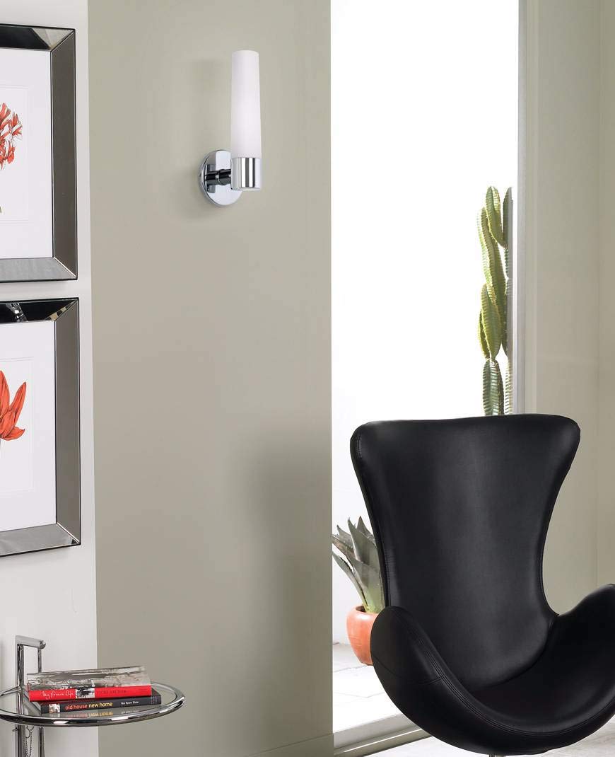 GEORGE KOVACS Saber Wall Sconce, 1-Light, 60W, 12.5-in H x 4.75-in W, Alloy Steel, Chrome, Model P504