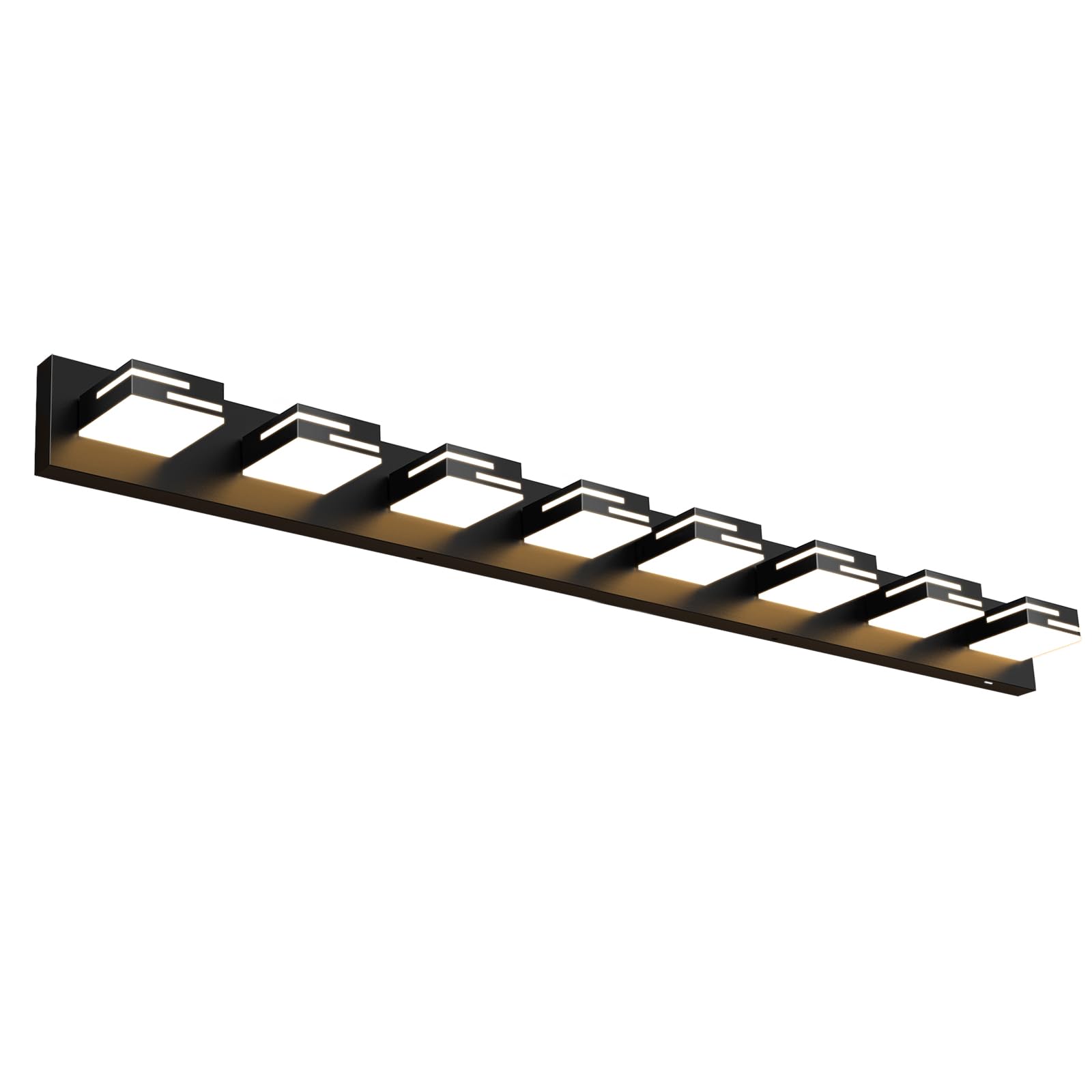 Izorro Modern Led Bathroom Vanity Light Fixtures (8-Light 5Cct Dimmable)  Matte Black Vanity Lights For Bathroom Lighting Fixtures Over Mirror With Rotatable