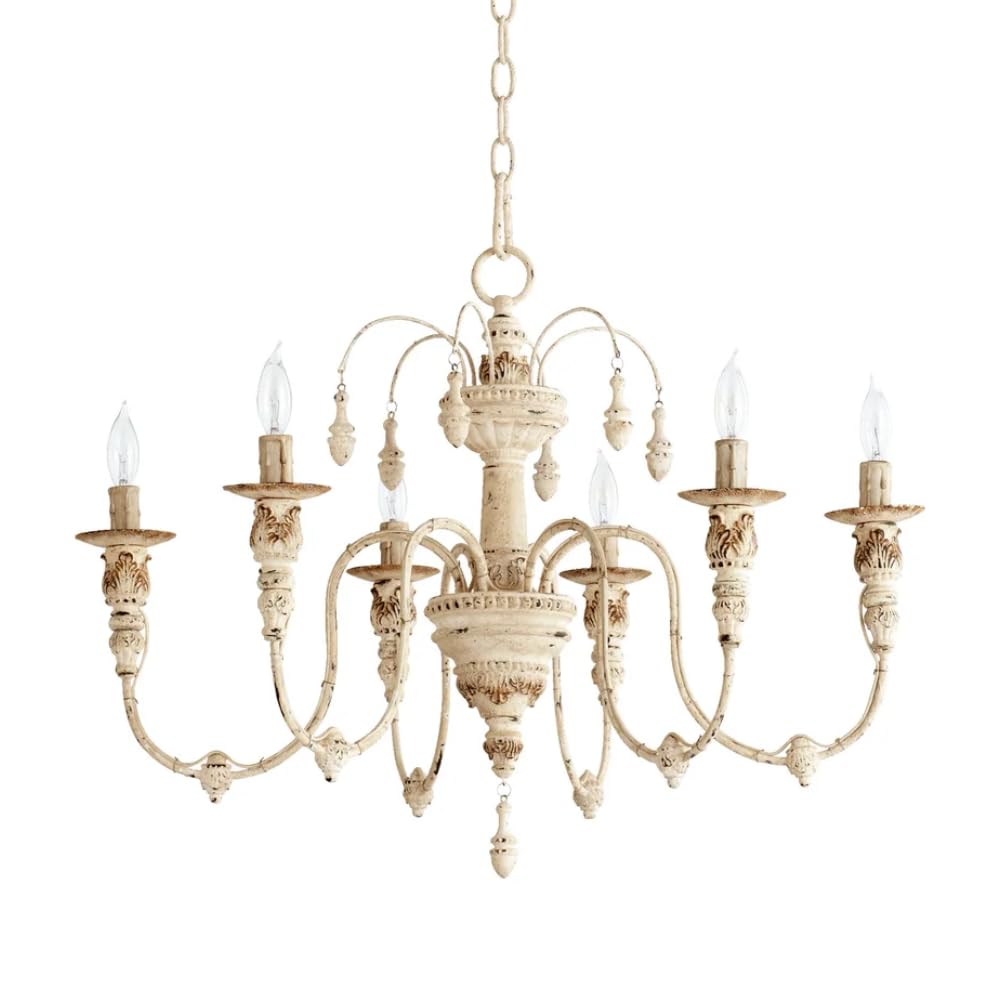 Quorum Salento 25&quot; 6-Light Chandelier In Persian White - Metal Modern Lighting Fixture