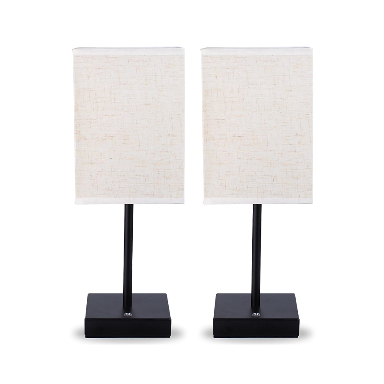 2 Pack Bedside Touch Lamp - Fabric Table Lamp with Three-Level Brightness Adjustment, USB Charging, Cordless, Portable - Suitabl