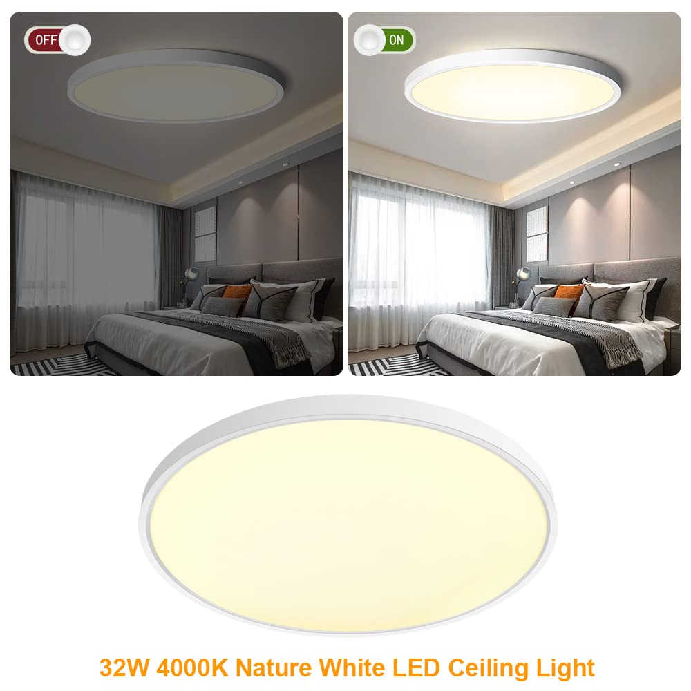 inShareplus LED Ceiling Light 32W Nature White 4000K 15.7inch Flush Mount Fixture Model LV400