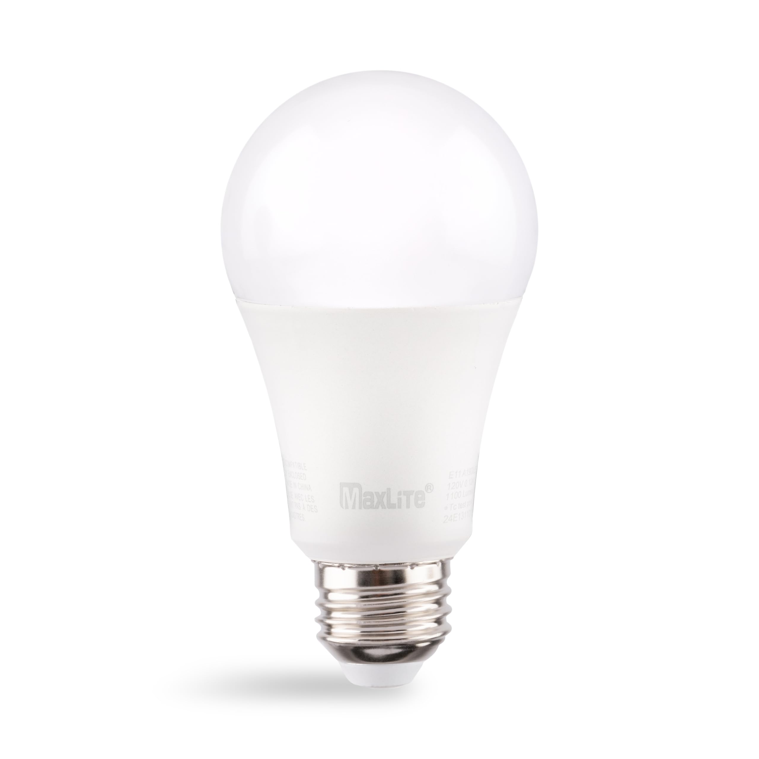 MaxLite LED A19 Bulb 11W Dimmable 2700K Warm White 1100 Lumens, E11A19DLED27/G8, Polycarbonate, Single Pack,