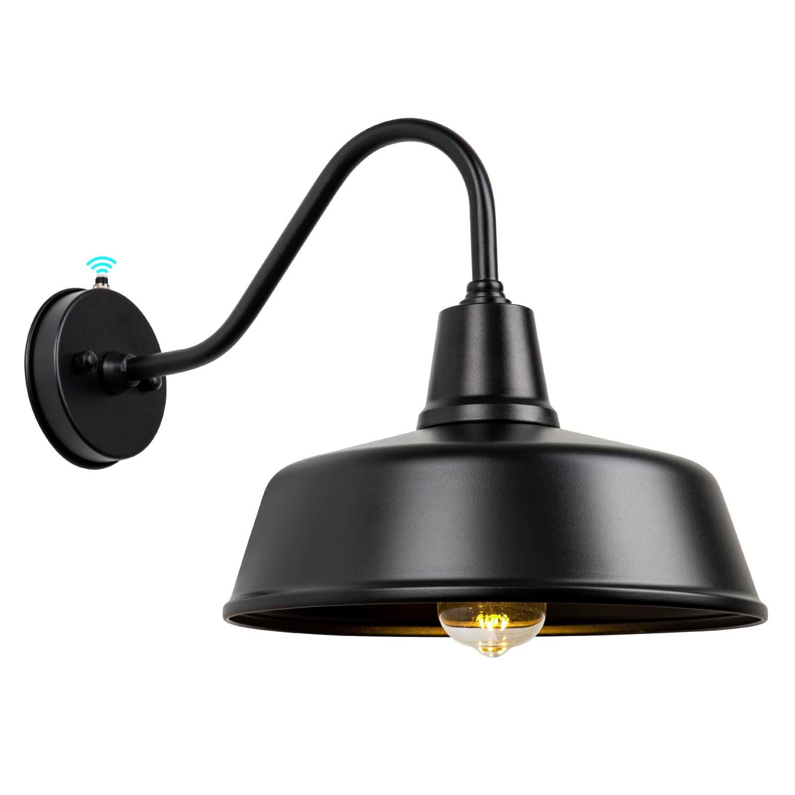 METOJIA Gooseneck Barn-Lights Outdoor Fixture - 12.6 inch Farm Style Black Large Lighting Farmhouse Exterior Sconce Wall Light f